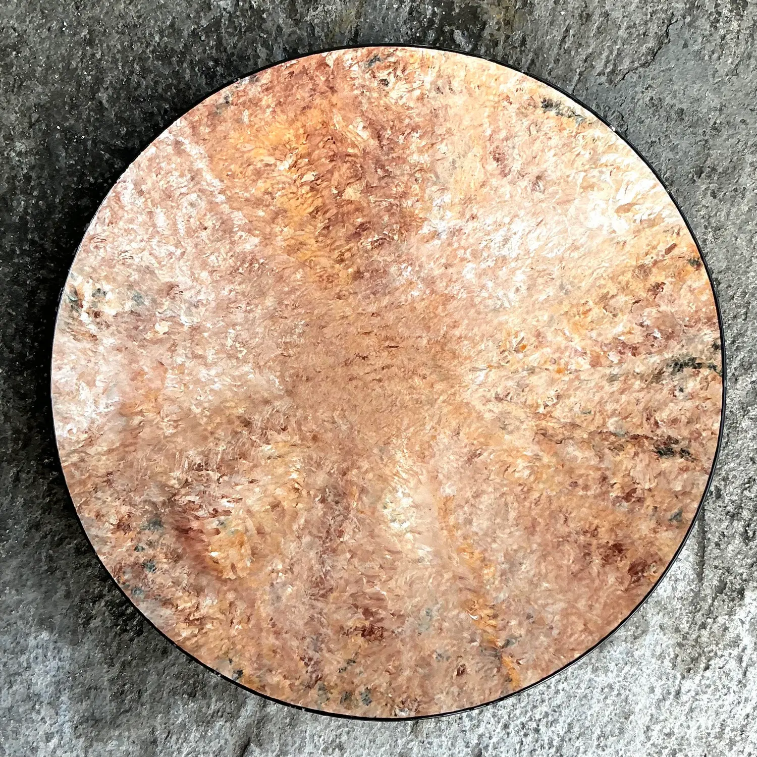 Vintage Boho Hand Painted Studio Pottery Plate - Side view