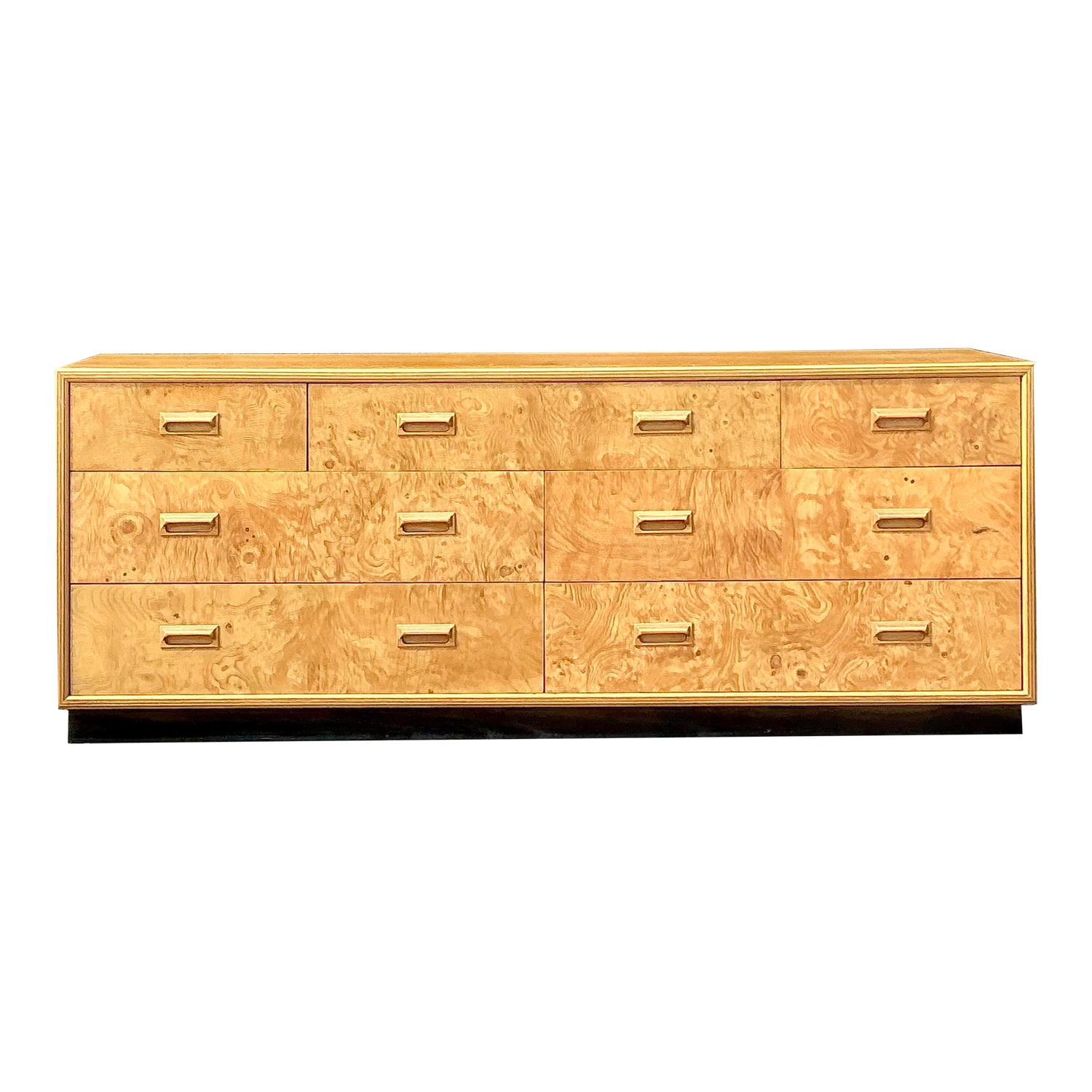Vintage Boho Henredon Scene Two Burl Wood Dresser - Detail view
