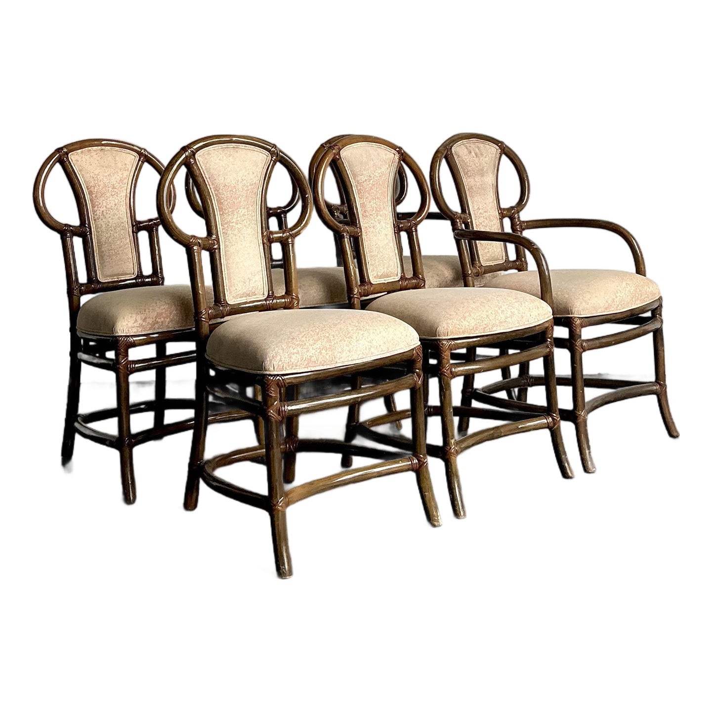 Vintage Boho Henry Olko for Willow and Reed Bent Rattan Dining Chairs - Set of 6