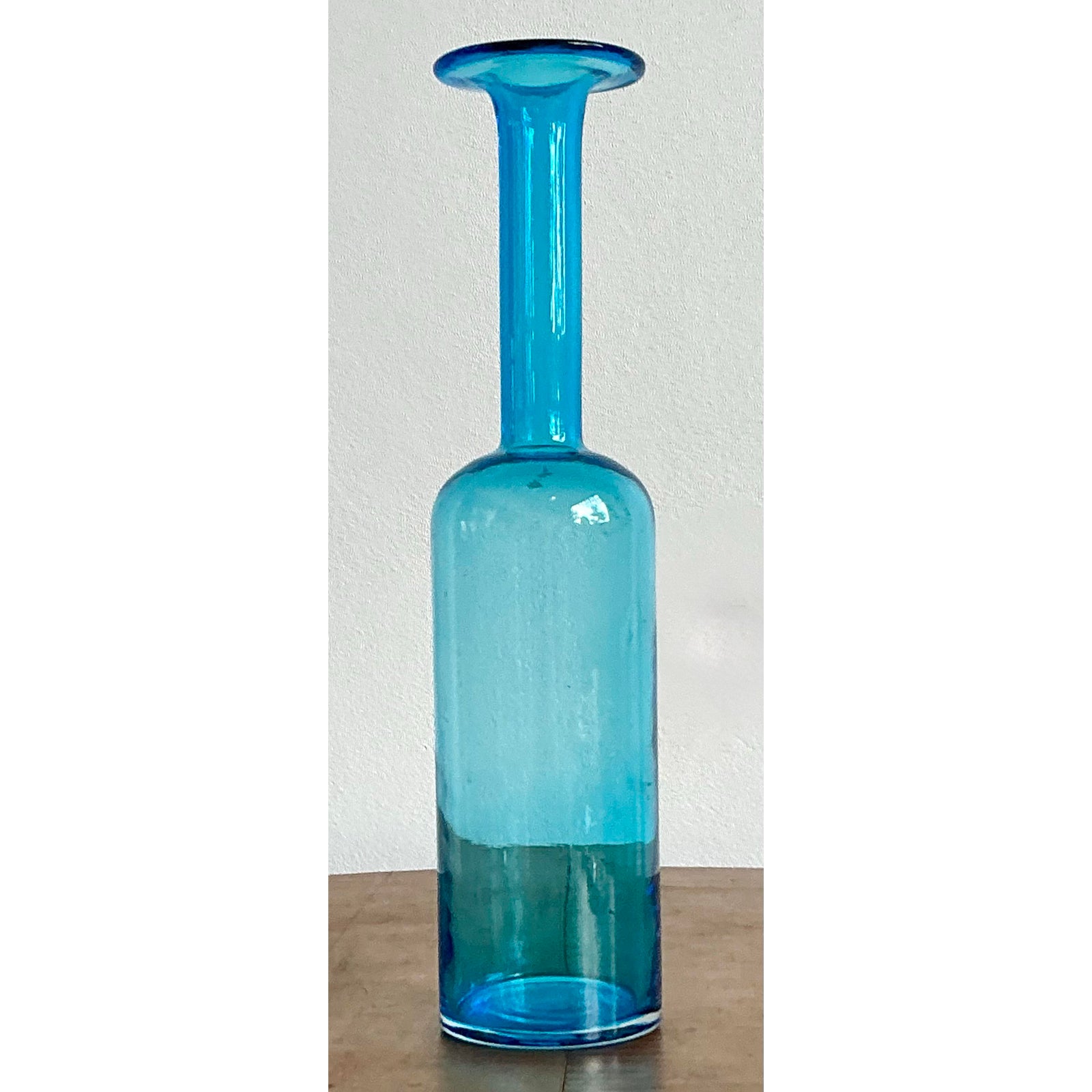 Vintage Boho Holmegaatd Glass Vase - Top view