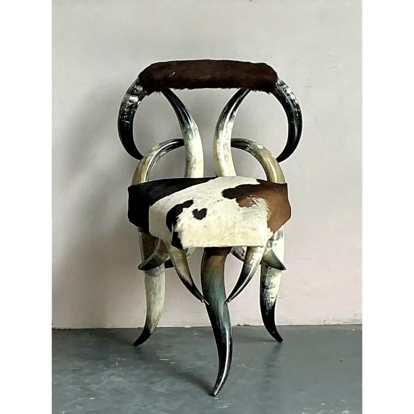 Vintage Boho Horn Chair - Top view