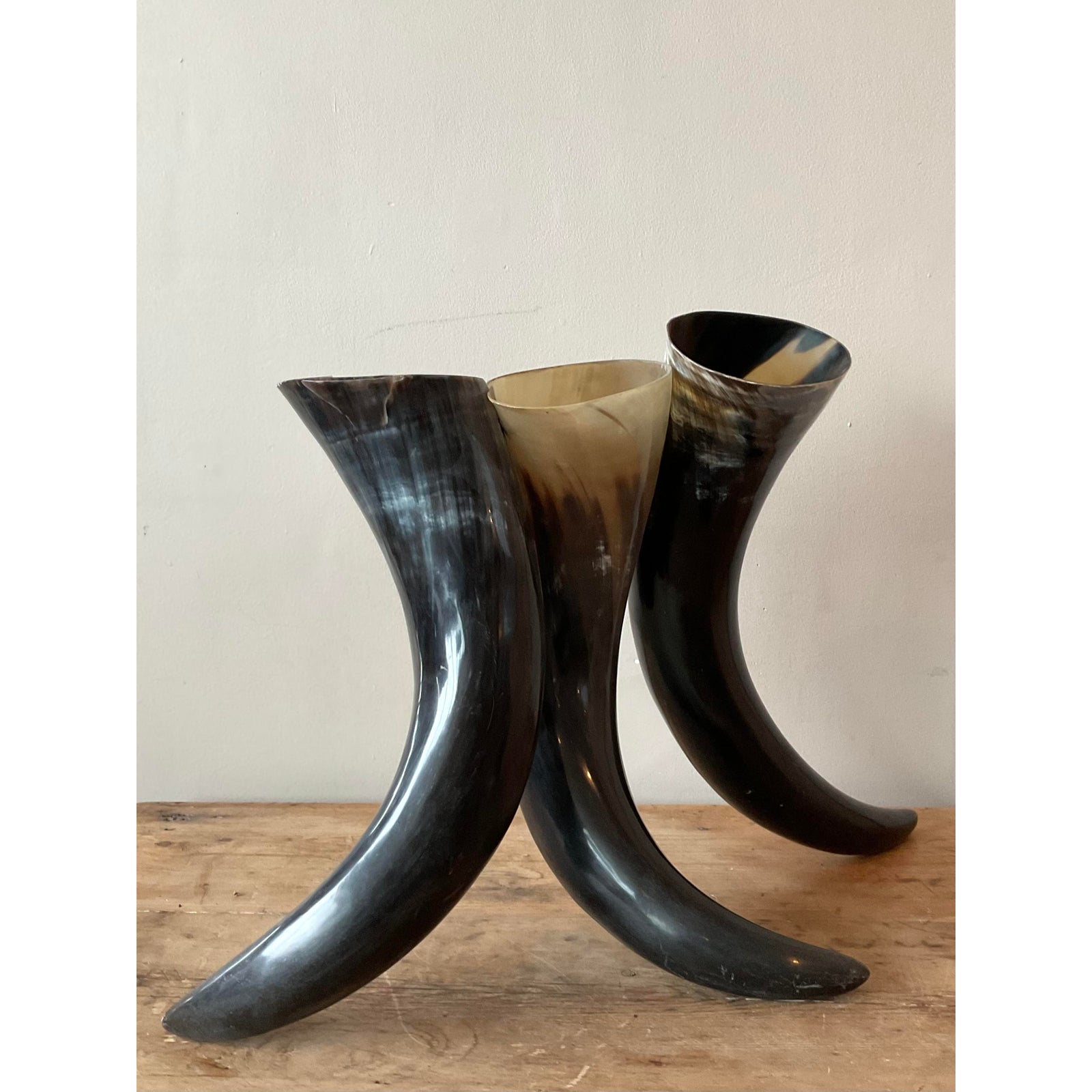 Vintage Boho Horn Trio Vase - Detail view