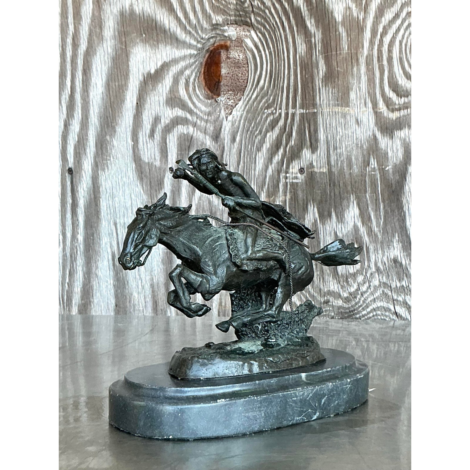Vintage Boho Horse and Rider - Back view