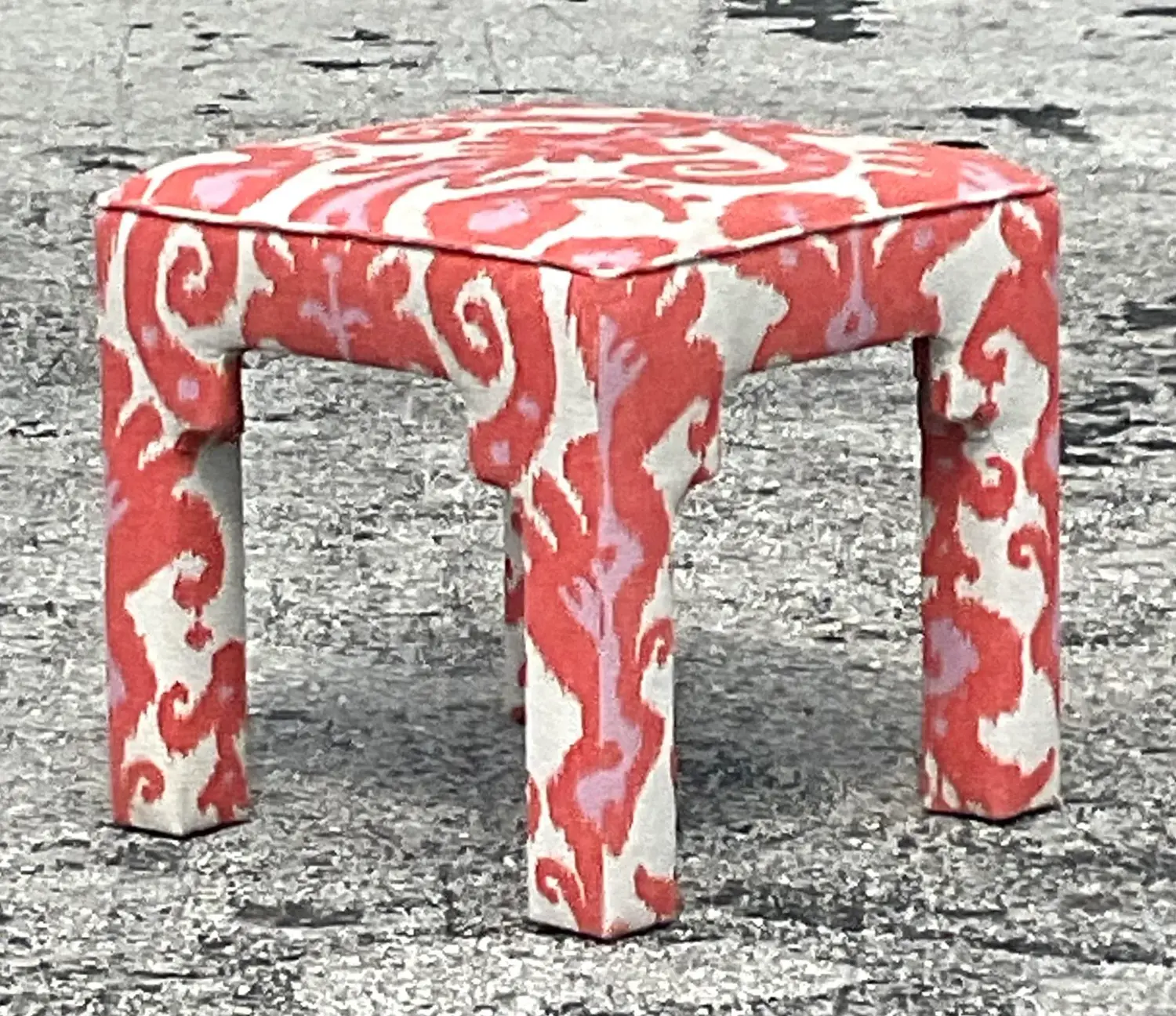 Vintage Boho Ikat Low Stool - Detail view