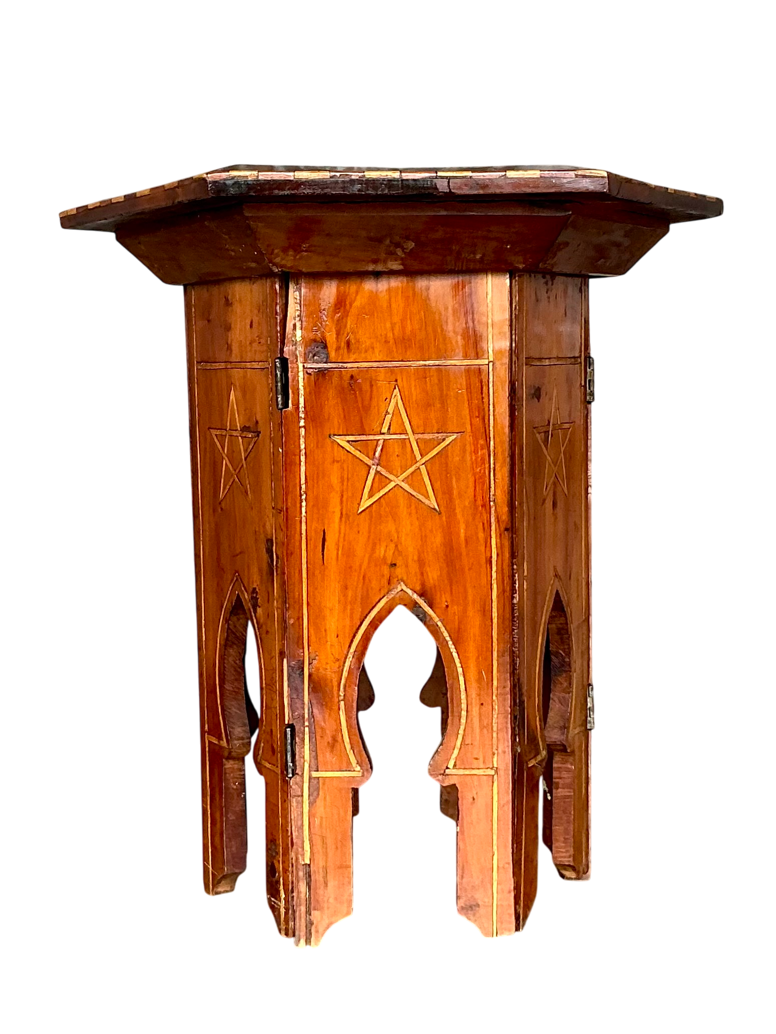 Vintage Boho Inlay Drinks Table - Detail view