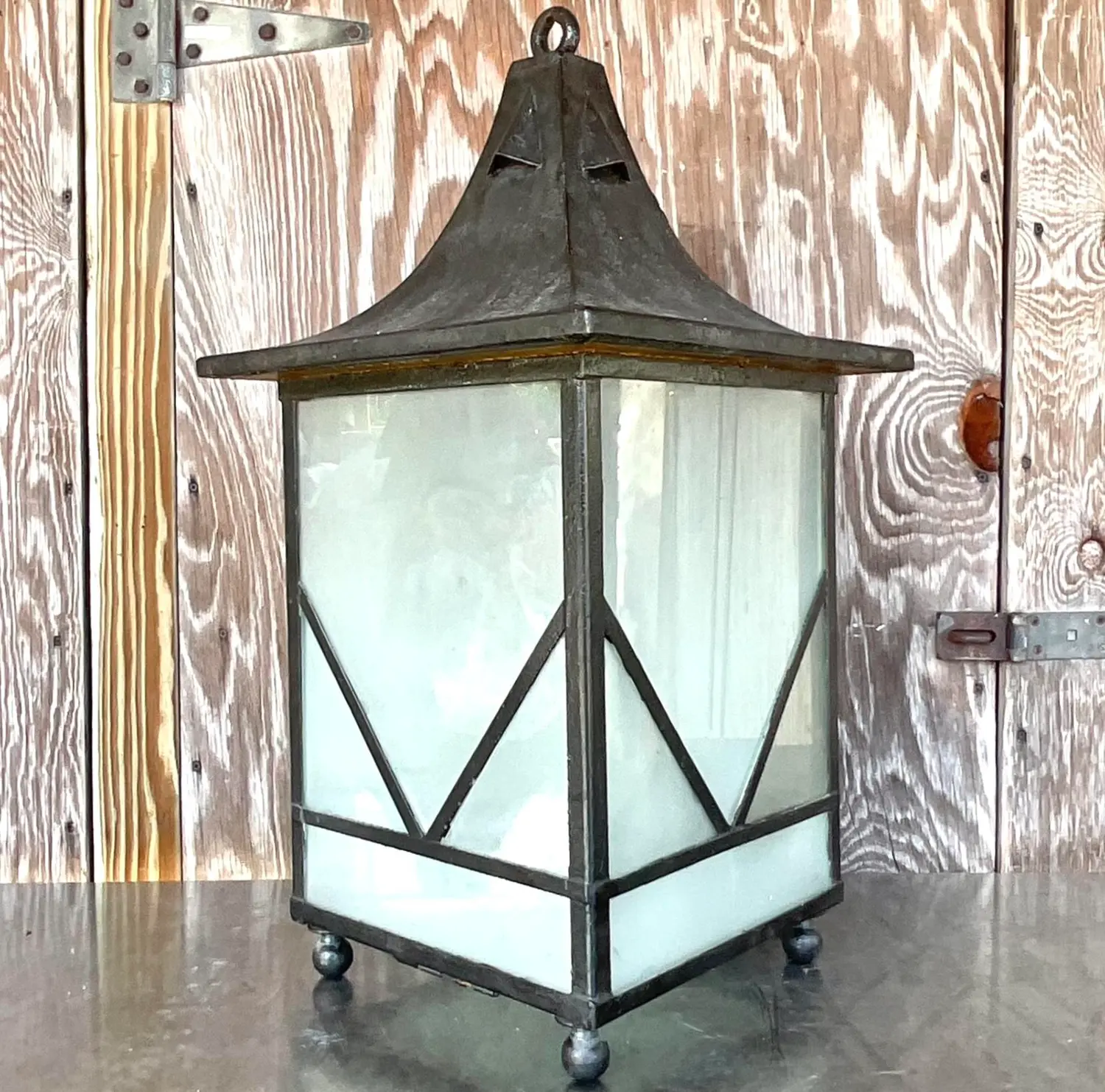 Vintage Boho Iron Lantern - Detail view