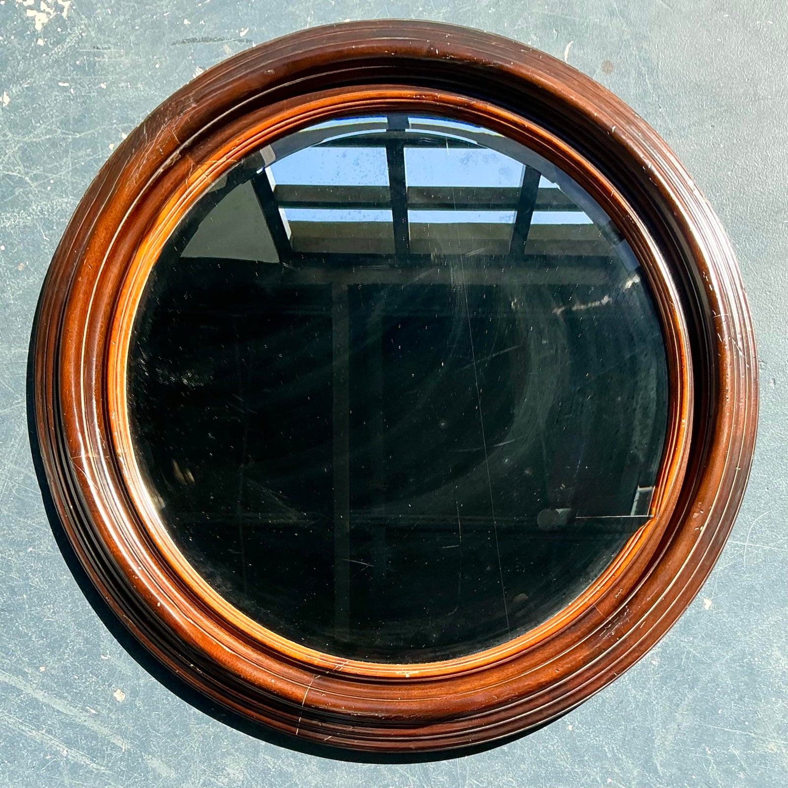 Vintage Boho Italian Baker Milling Road Millwork Mirror - Back view