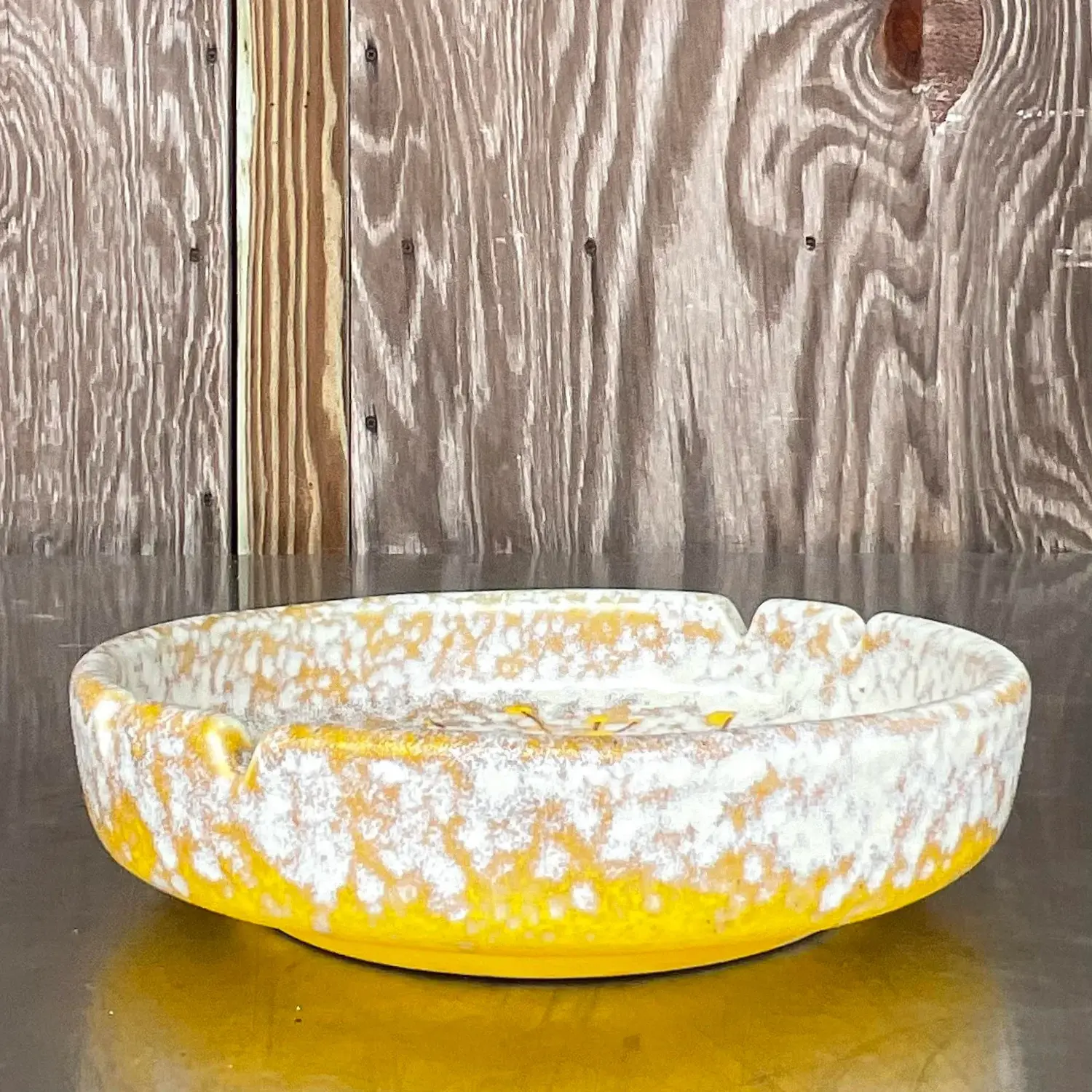 Vintage Boho Italian Floral Ashtray - Top view