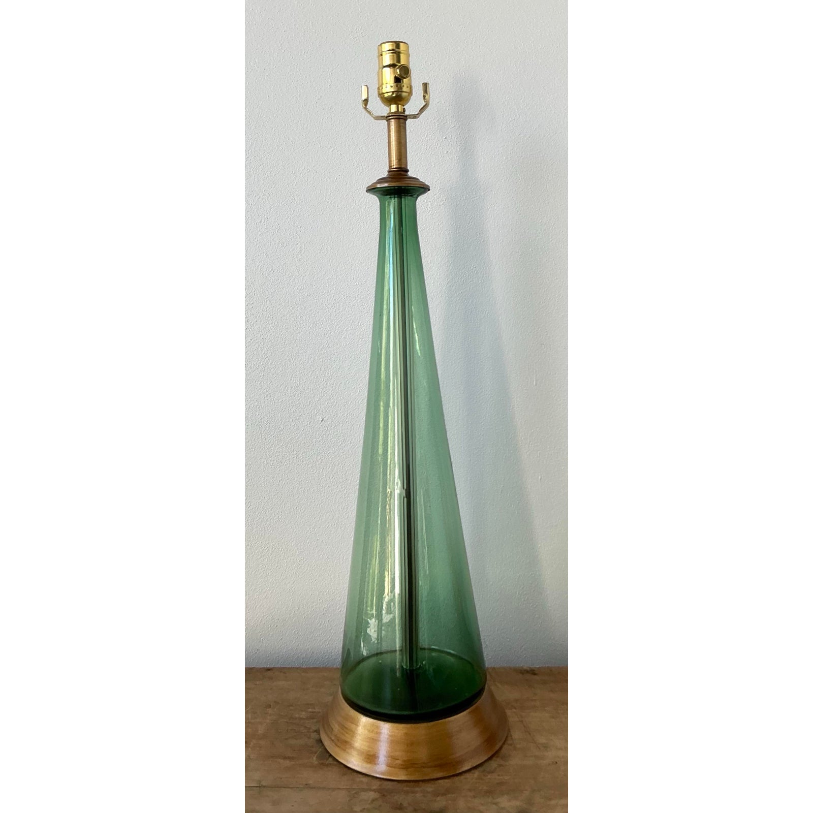 Vintage Boho Italian Glass Lamp - Side view