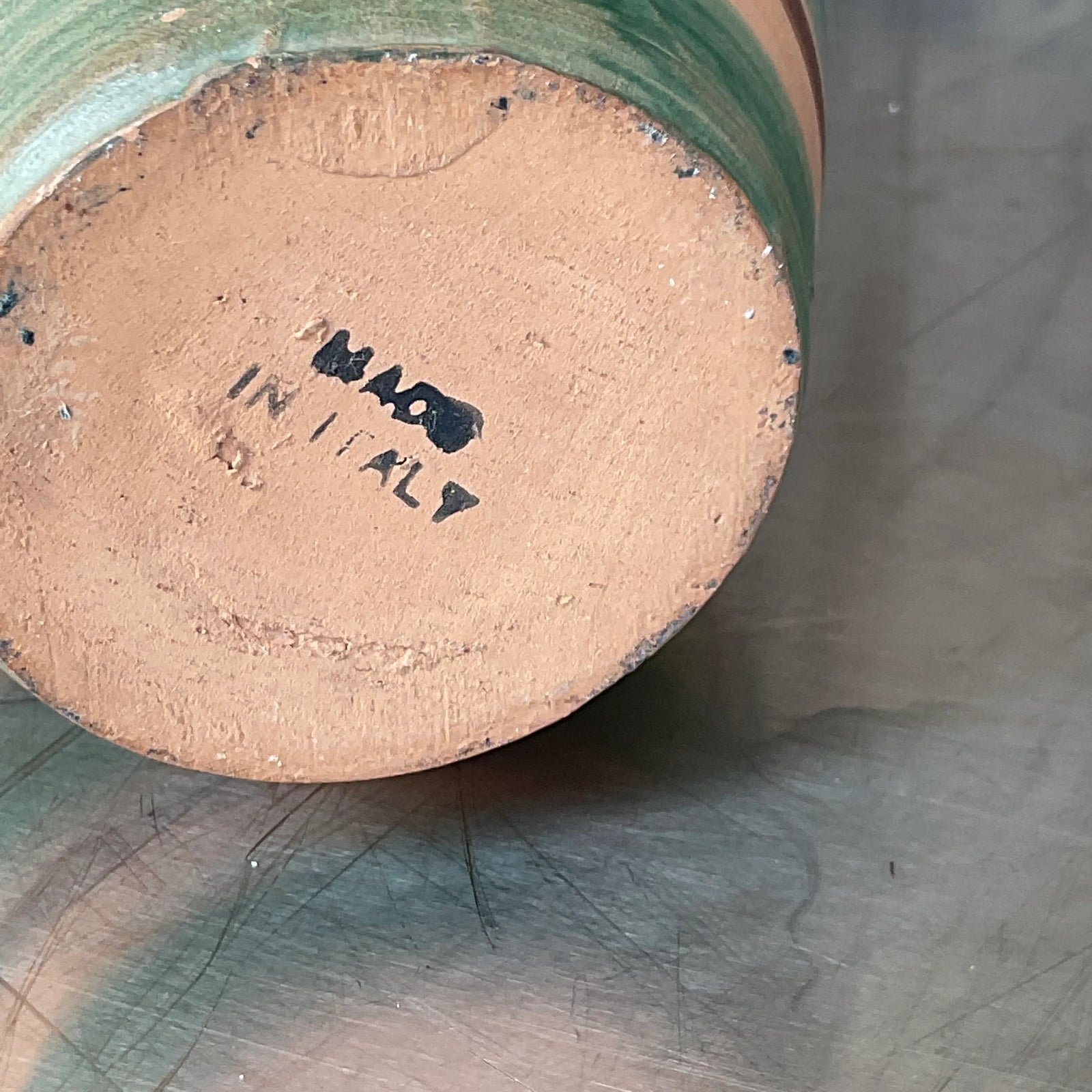 Vintage Boho Italian Hand Painted Vase - Detail view