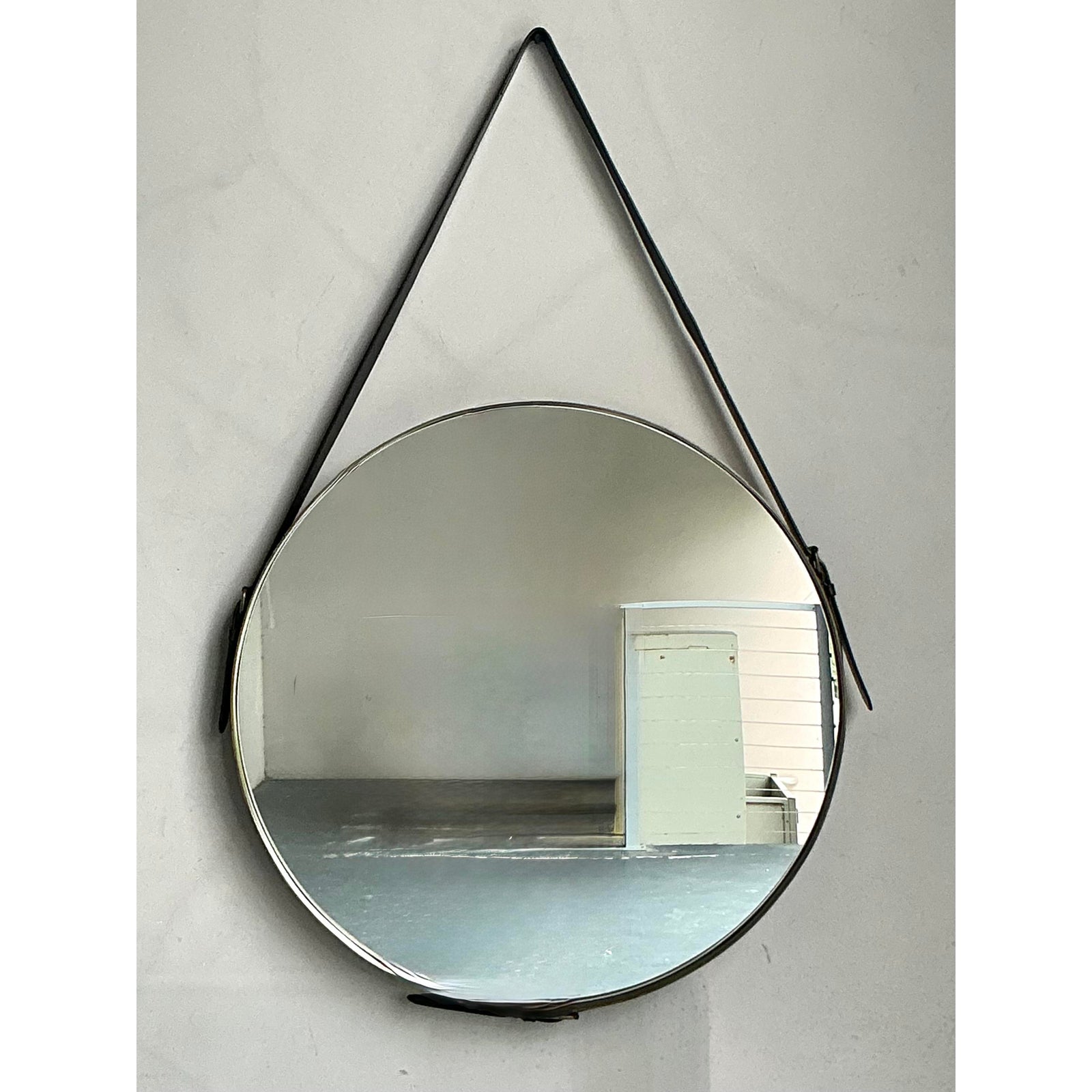 Vintage Boho Jaime Young Leather Strap Mirror - Back view