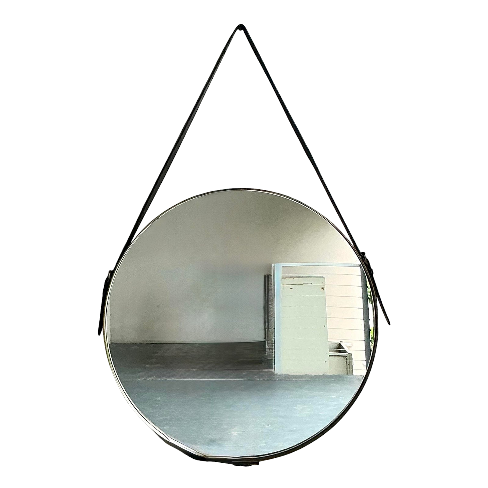 Vintage Boho Jaime Young Leather Strap Mirror - Side view