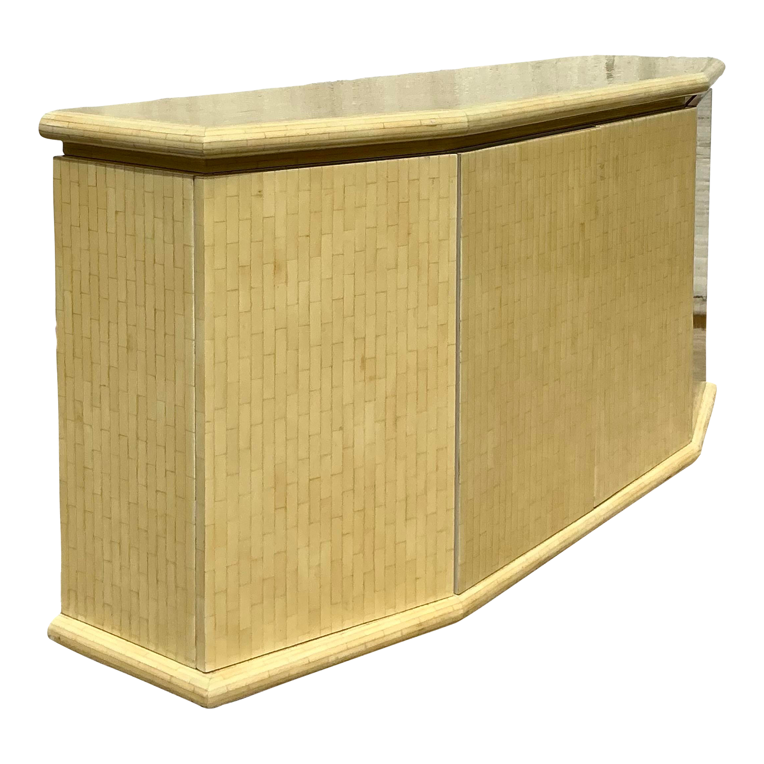 Vintage Boho Jimeco Tessellated Bone Angled Credenza - Detail view