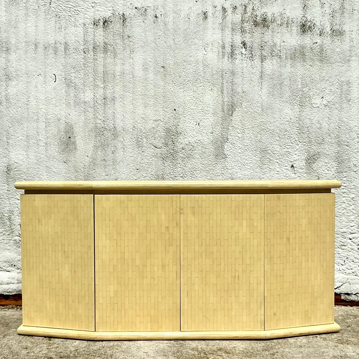 Vintage Boho Jimeco Tessellated Bone Angled Credenza - Top view