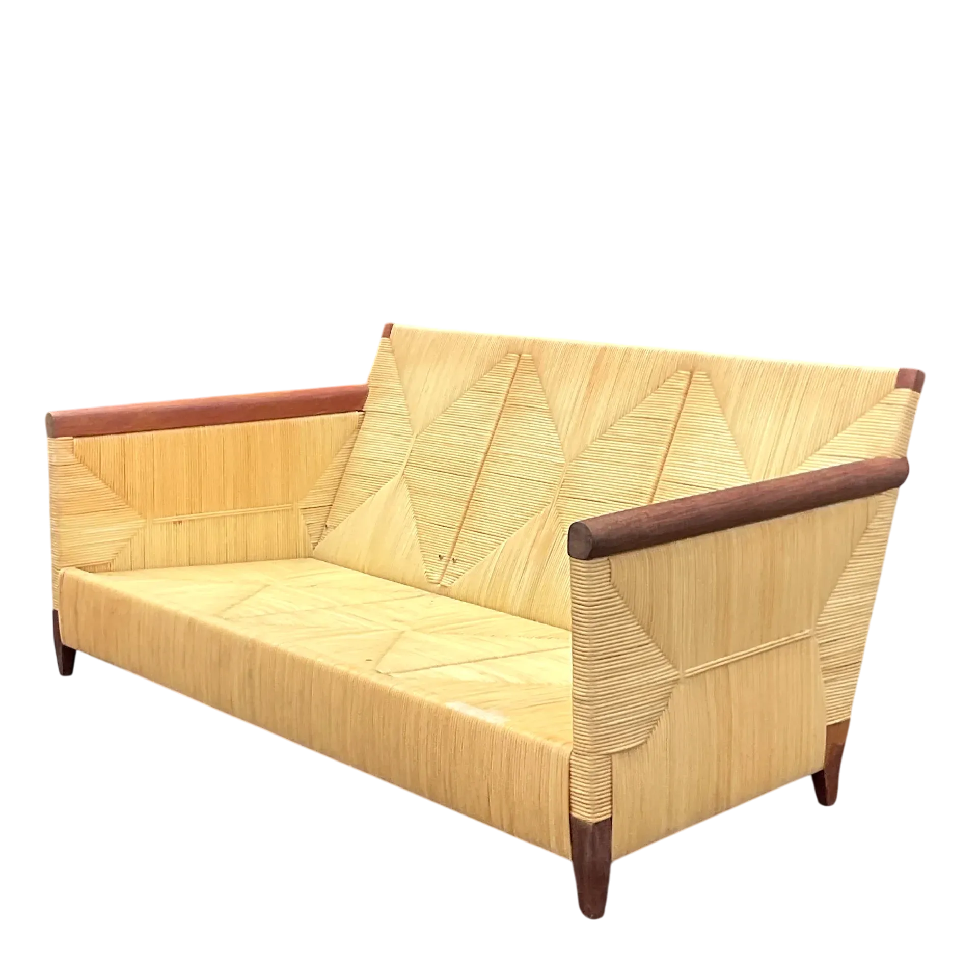 Vintage Boho John Hutton for Donghia “Merbau” Rush Sofa - Detail view