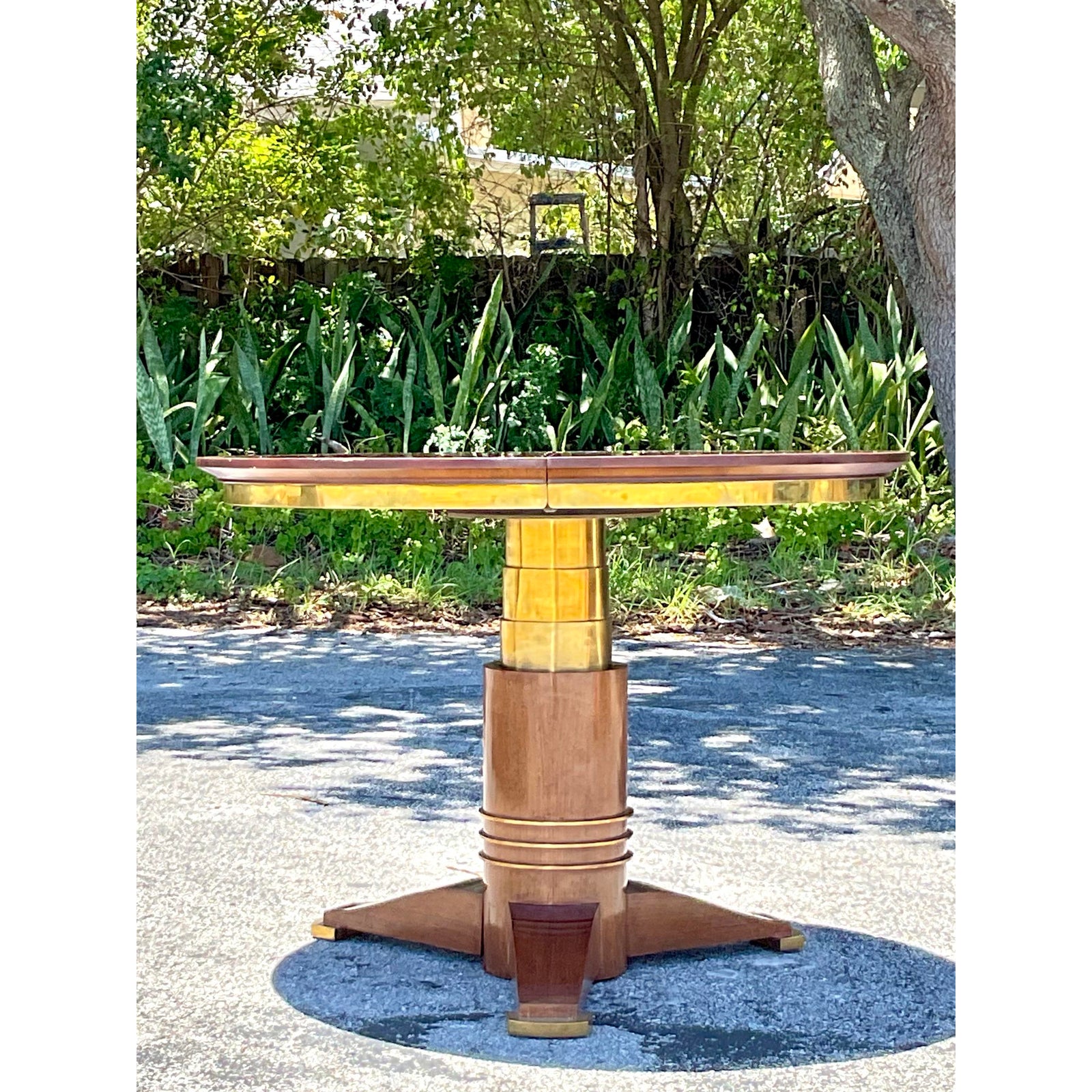 Vintage Boho Jules LeLue Extendable Telescoping Dining Table - Side view