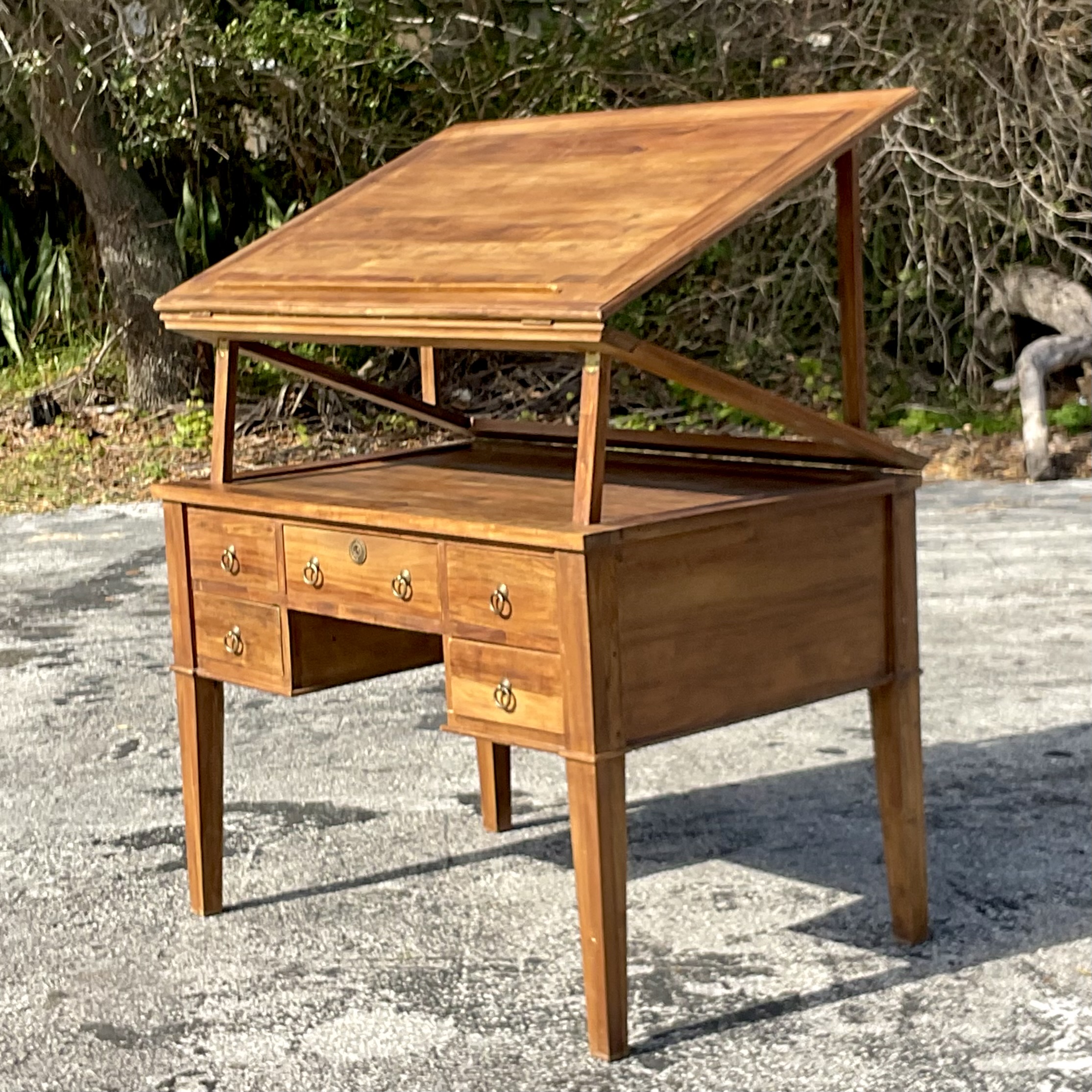 Vintage Boho Kercoet Drafting Desk - Top view