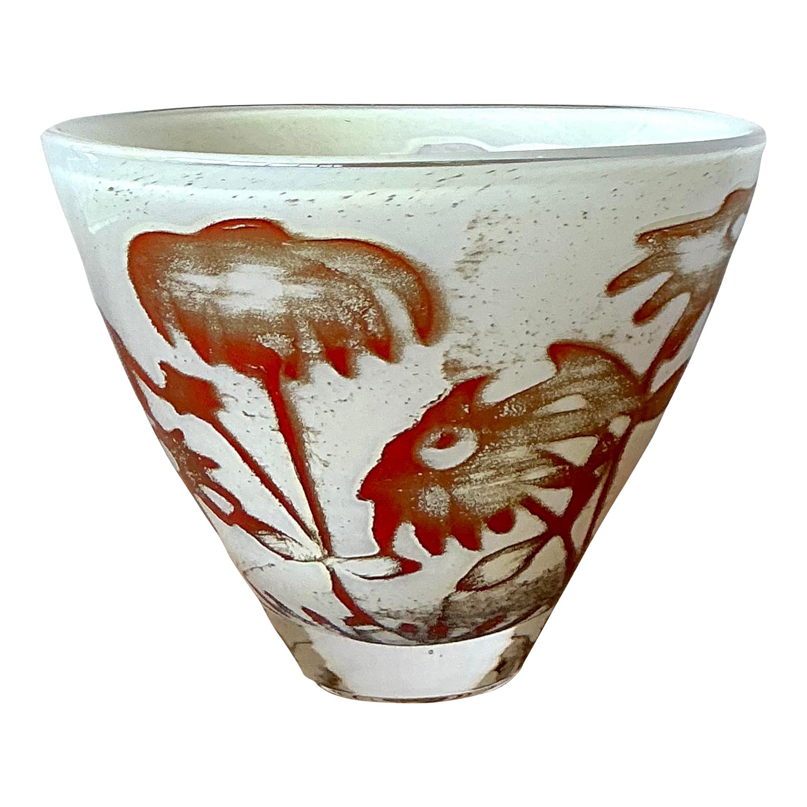 Vintage Boho Kosta Boda Floating Flowers Bowl