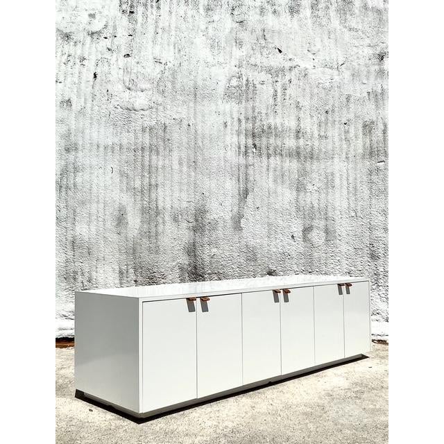 Vintage Boho Lacquered Long Credenza - Side view