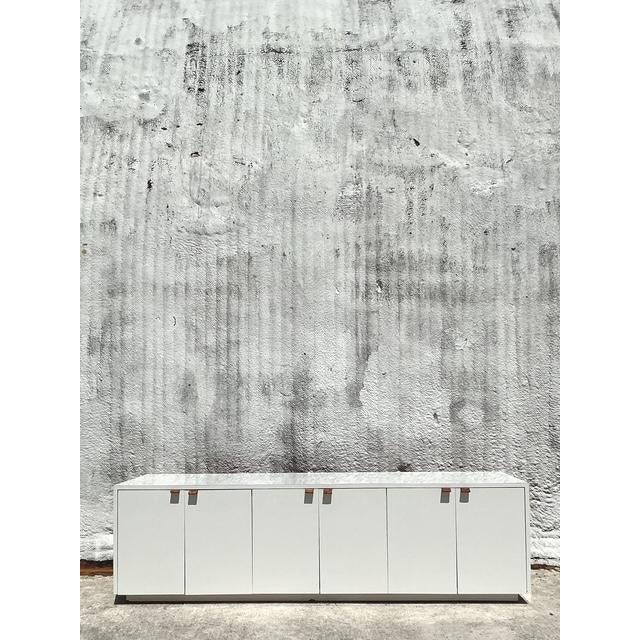 Vintage Boho Lacquered Long Credenza - Back view