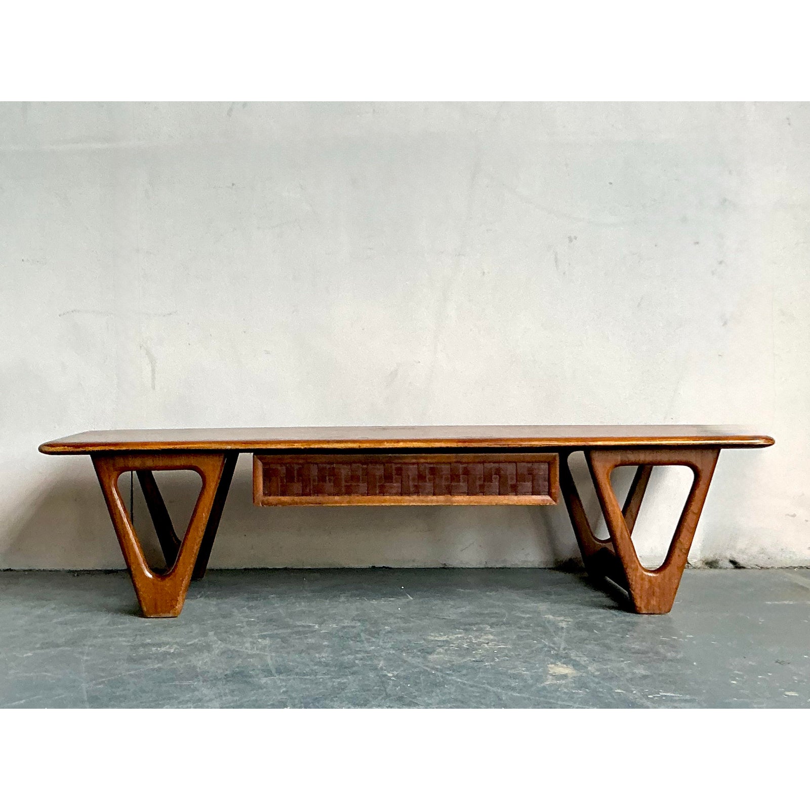 Vintage Boho Lane “Perception” Triangle Coffee Table - Top view
