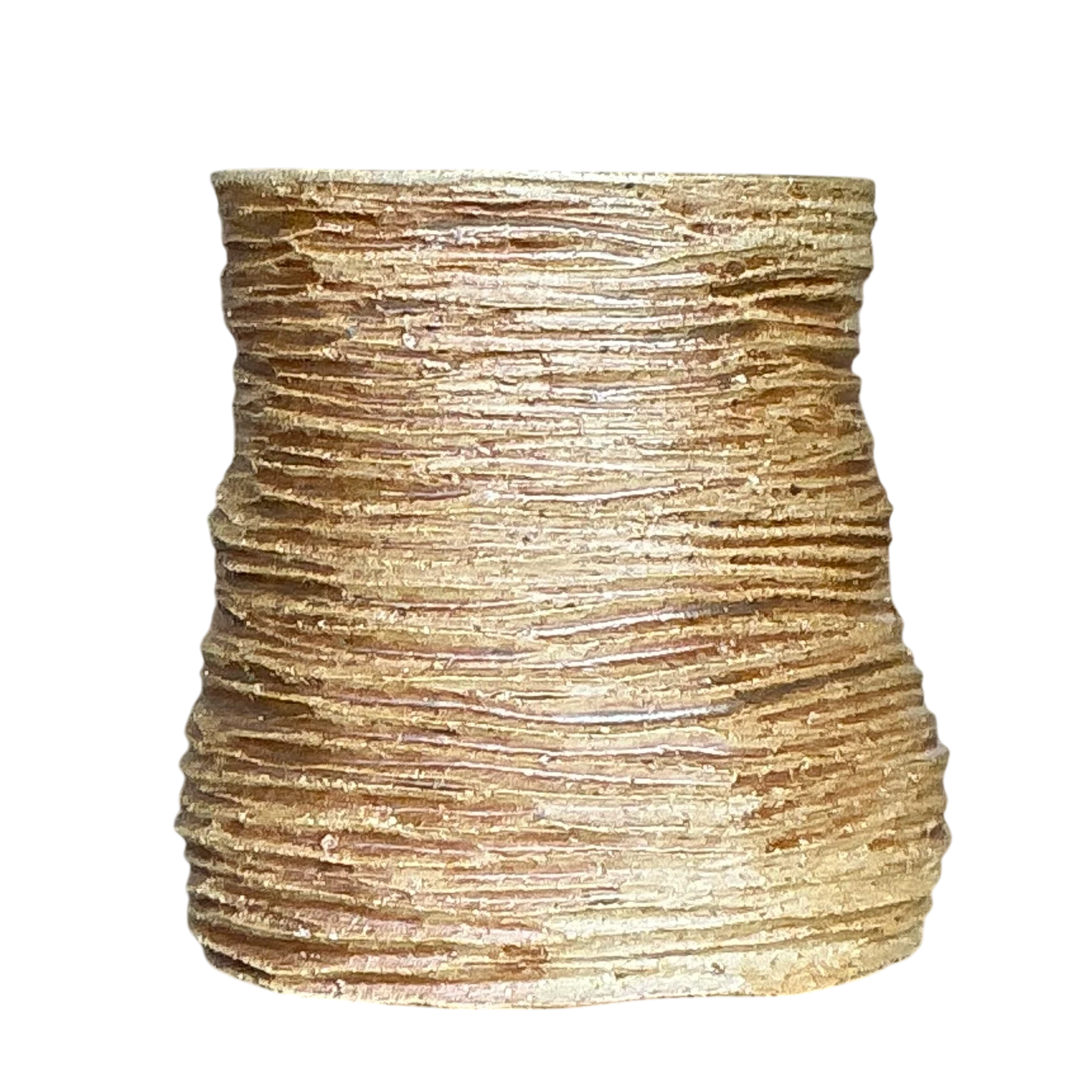 Vintage Boho Layered Studio Pottery Vase - Detail view