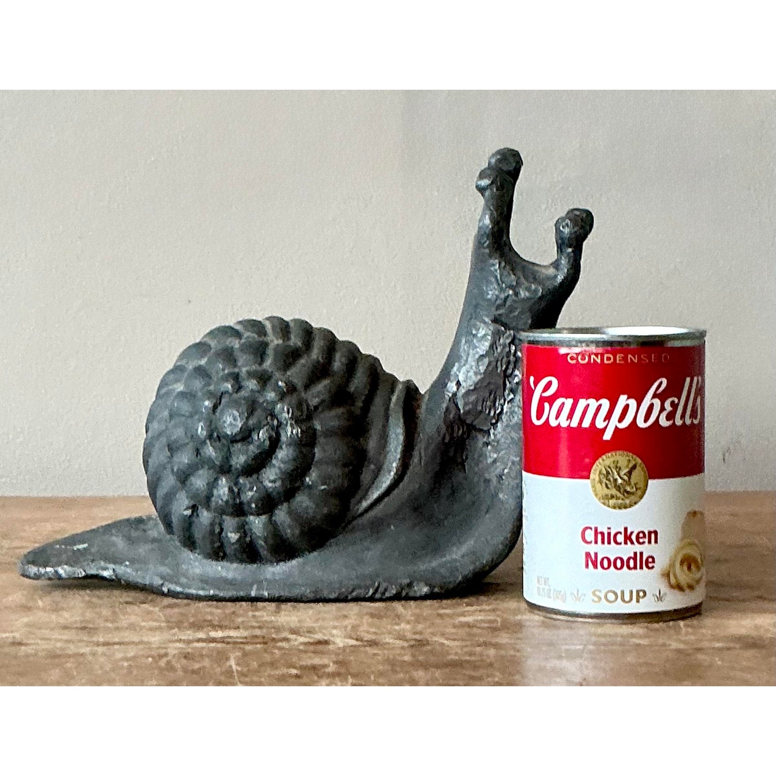 Vintage Boho Lead Snail - Top view