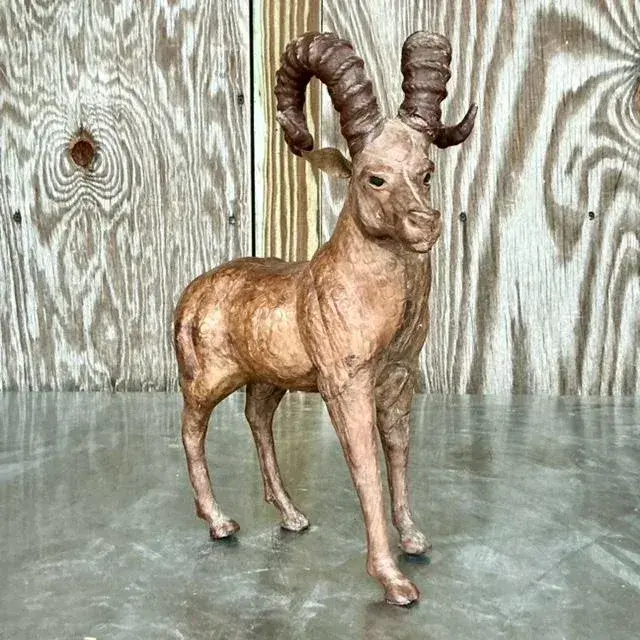 Vintage Boho Leather Ram - Detail view