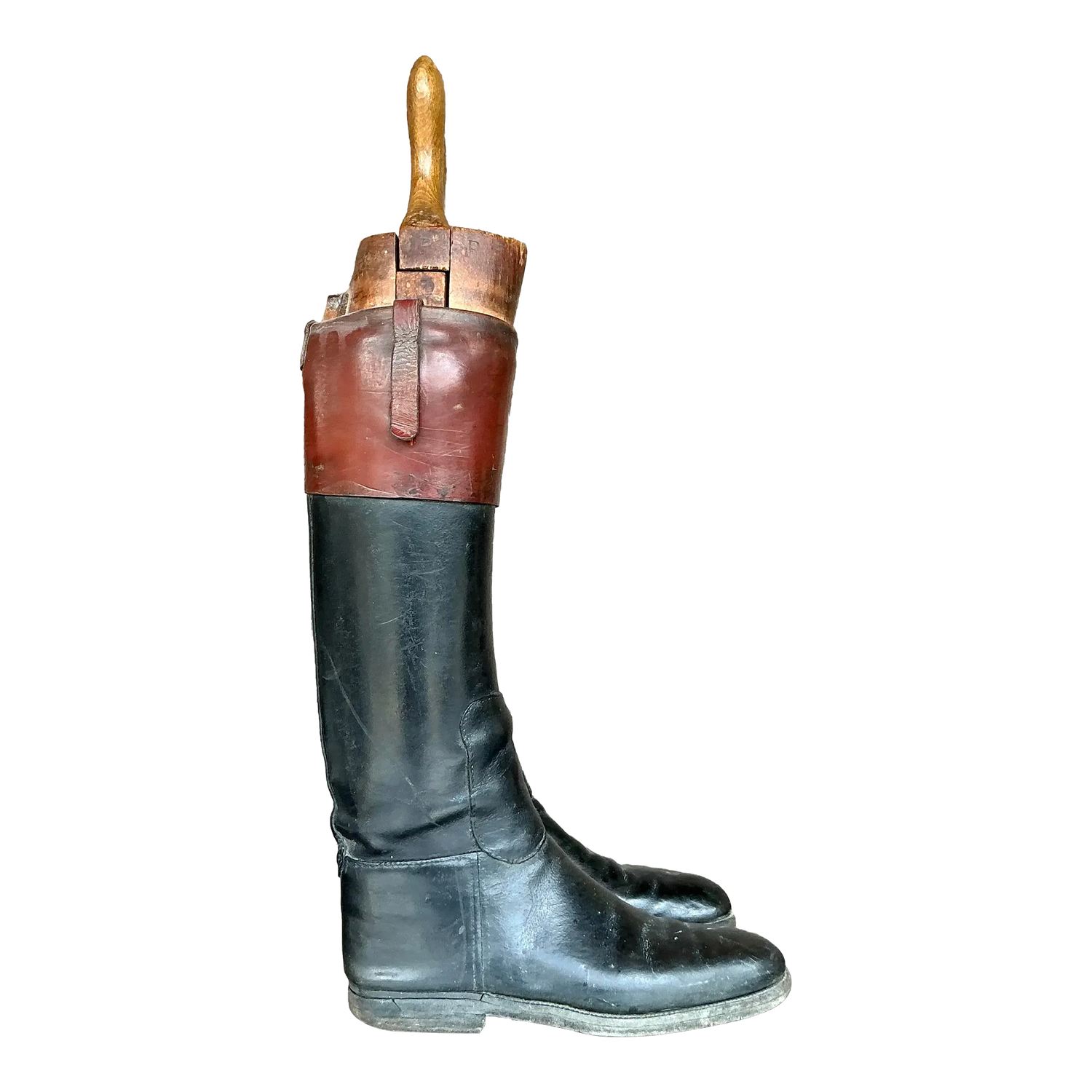 Vintage Boho Leather Riding Boots - A Pair - Detail view