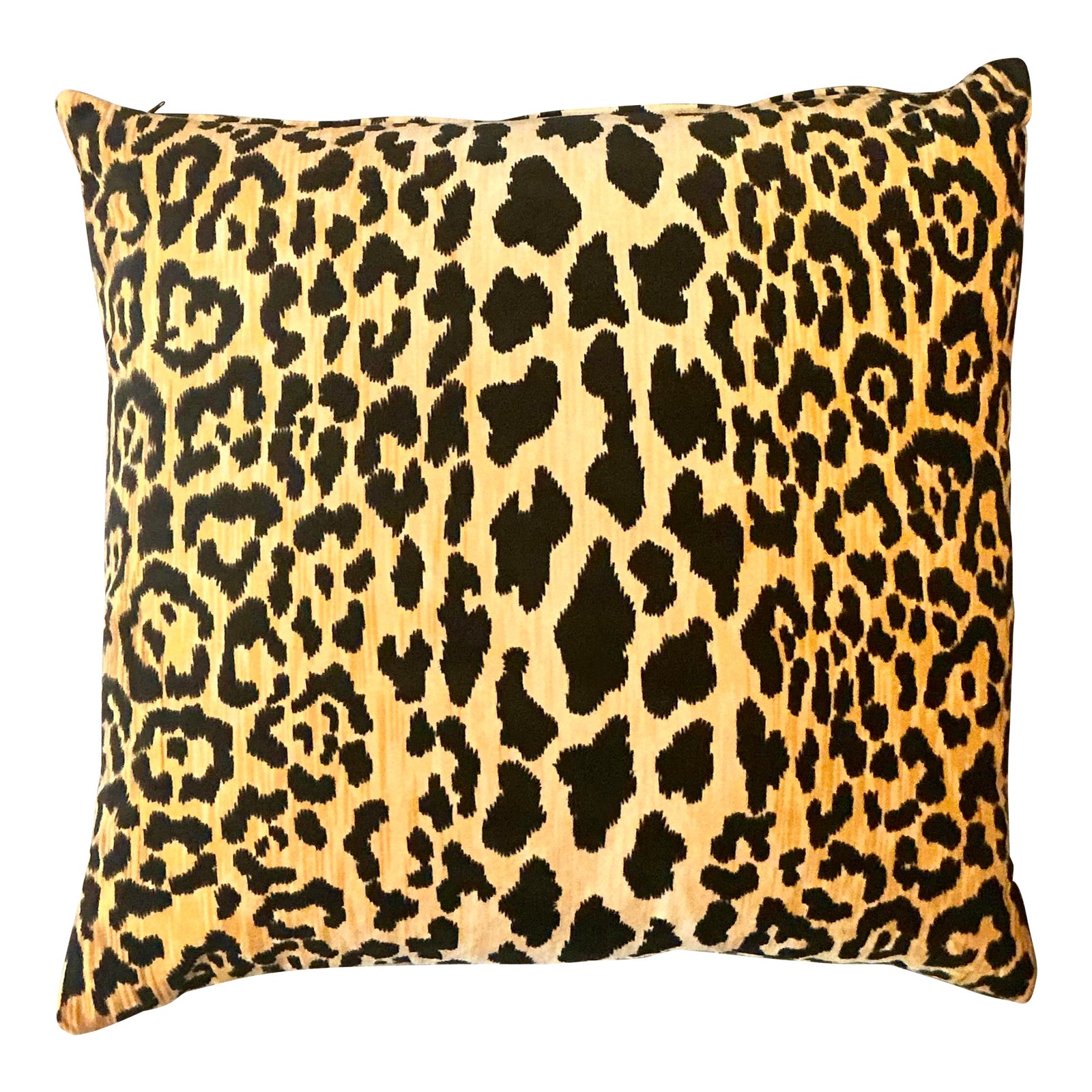 Vintage Boho Leopard Velvet Throw Pillow
