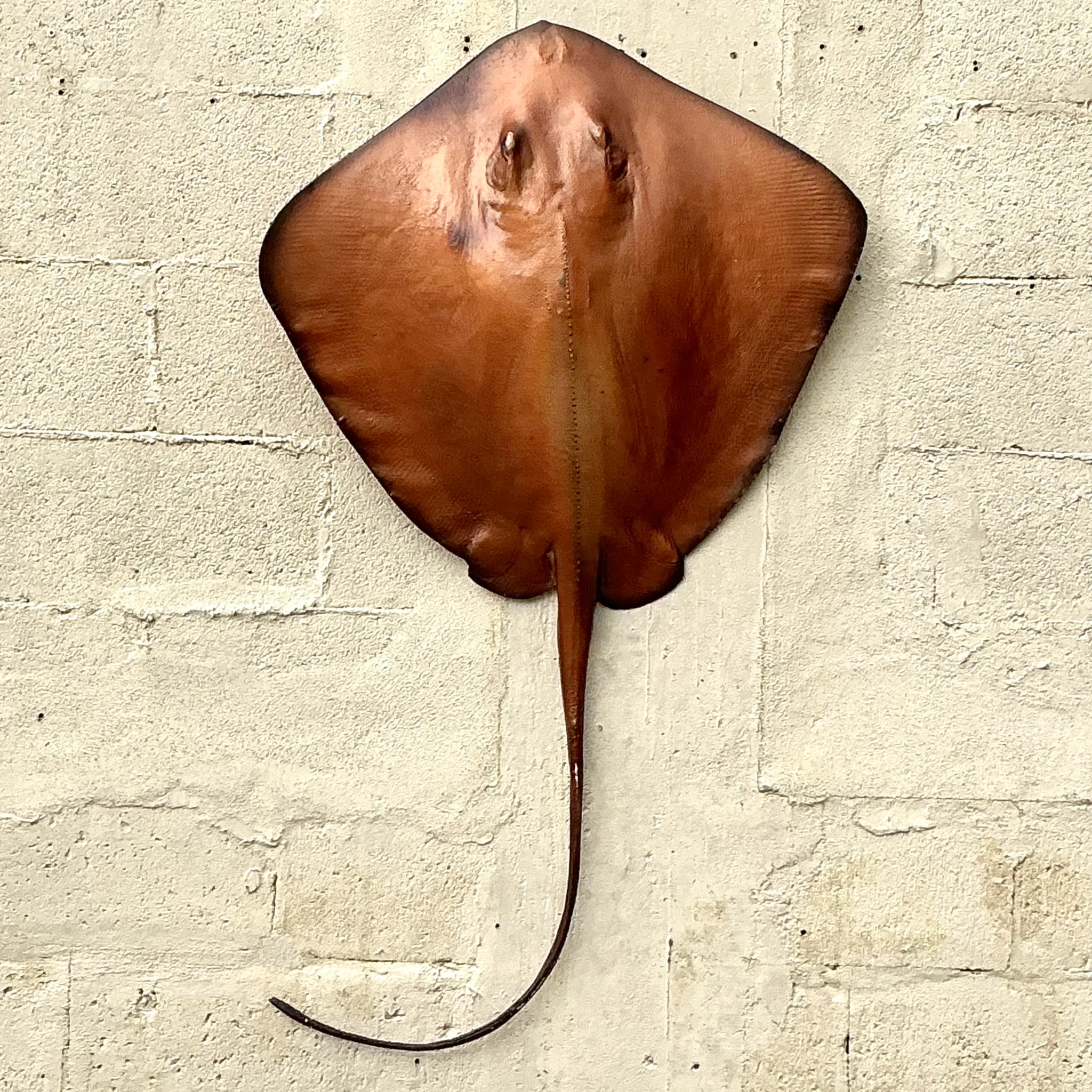 Vintage Boho Life Size Fiberglass Stingray - Side view
