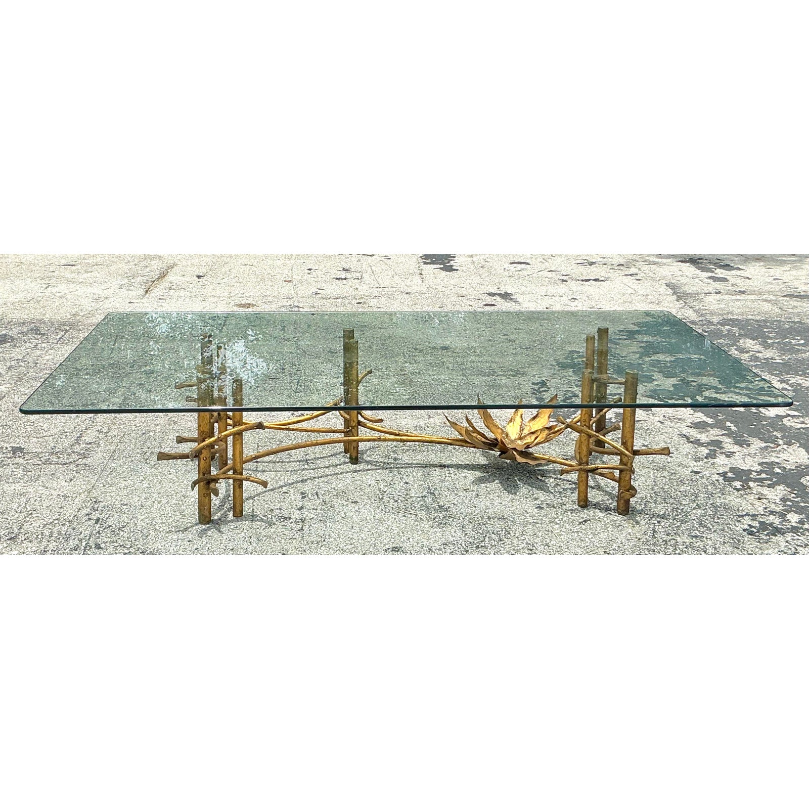 Vintage Boho Lotus Coffee Table After Silas Seandel - Detail view