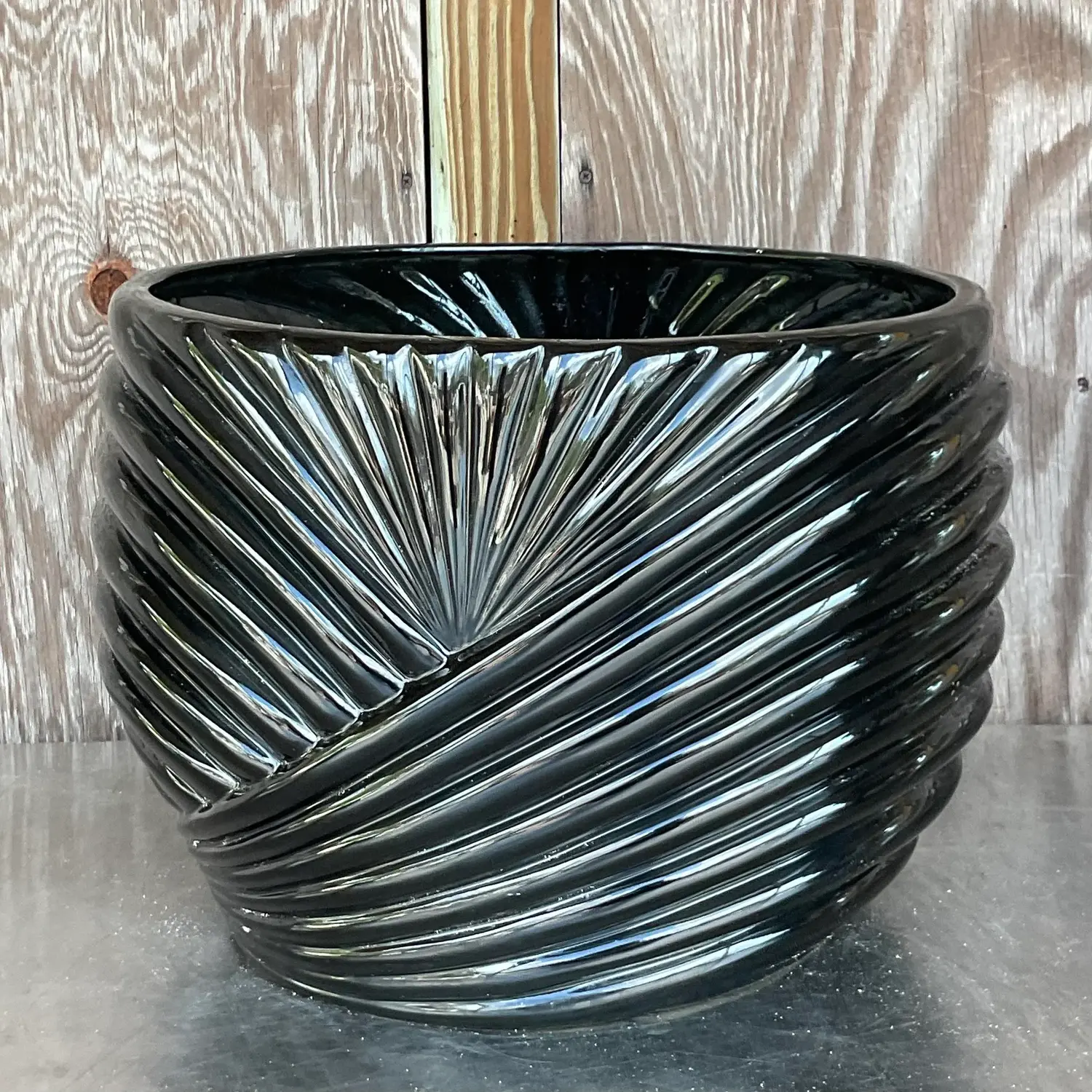 Vintage Boho Manuel Da Casta Draped Planter - Side view