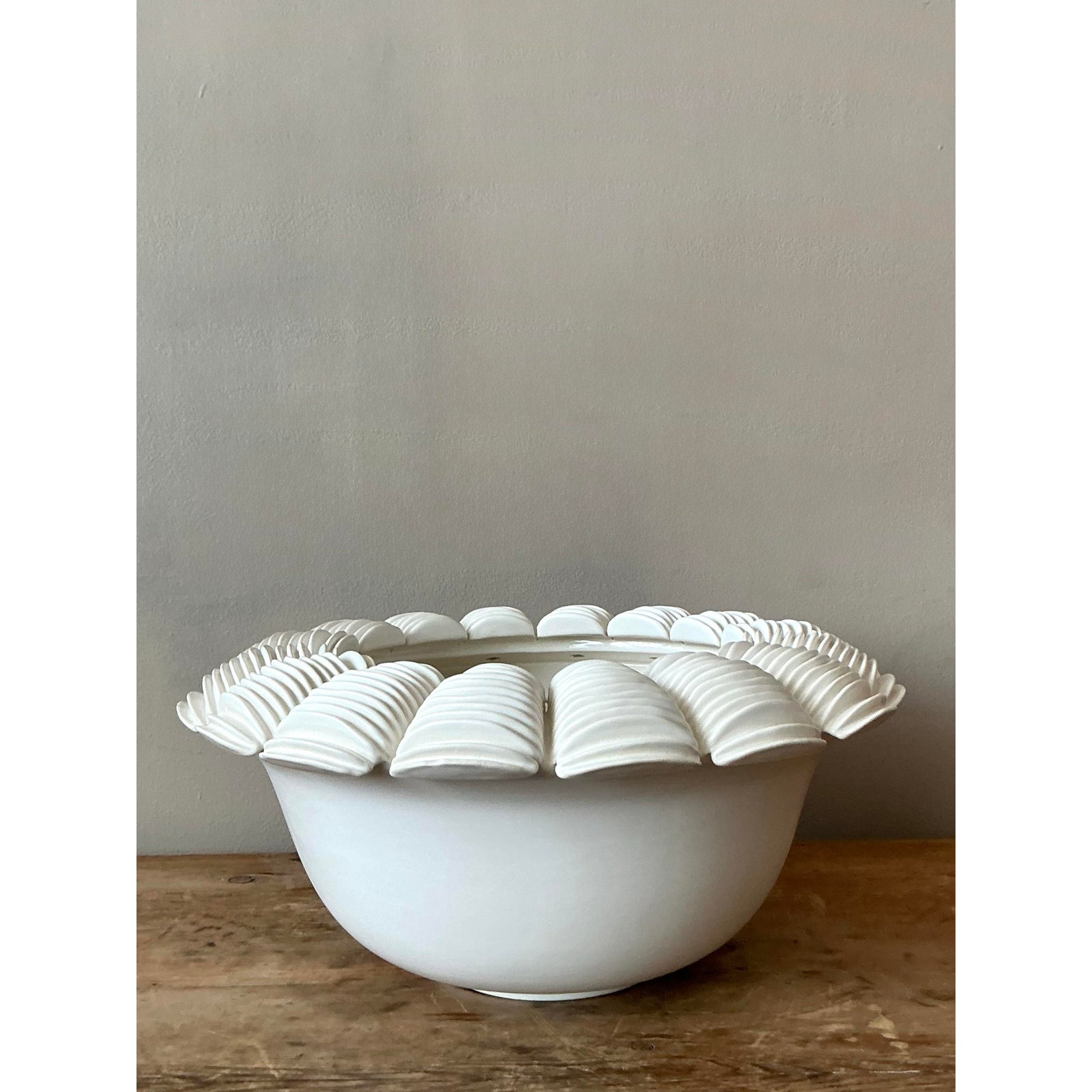 Vintage Boho Matte Ceramic Bowl - Side view