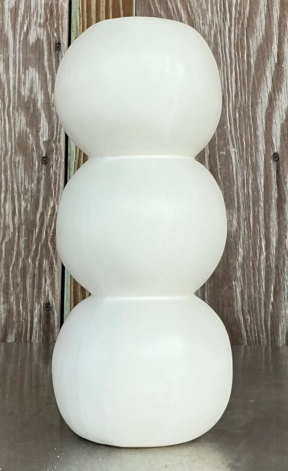 Vintage Boho Matte Glazed Ceramic Vase - Back view