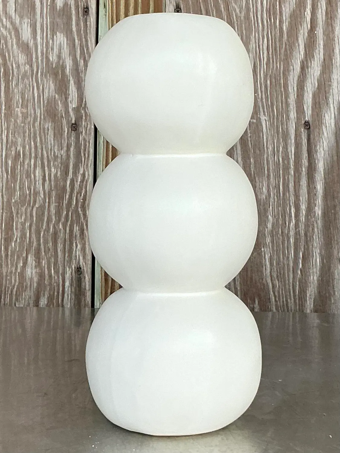 Vintage Boho Matte Glazed Ceramic Vase - Top view