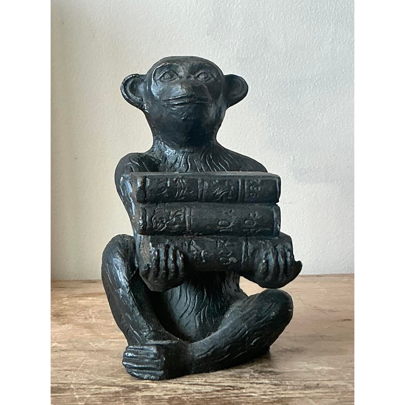 Vintage Boho Metal Monkey - Top view