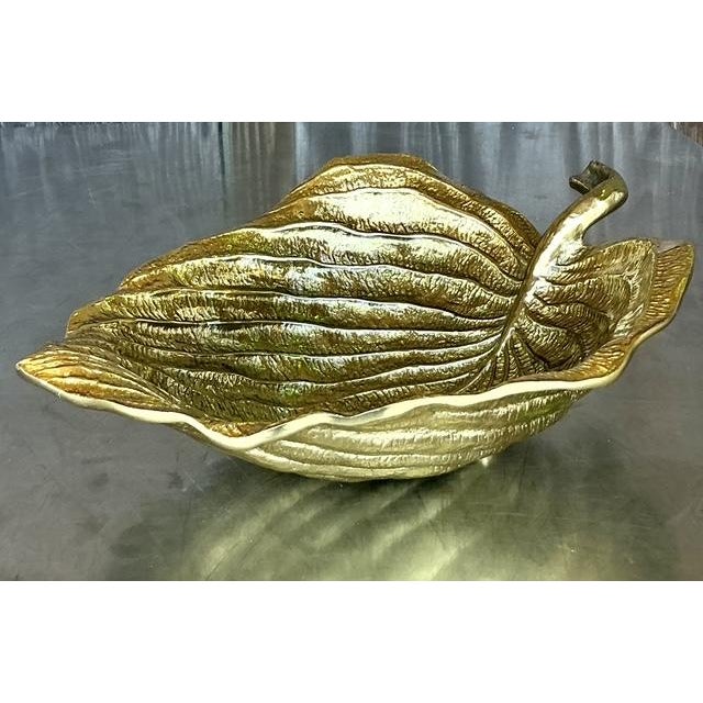 Vintage Boho Michael Aram Leaf Bowl - Side view