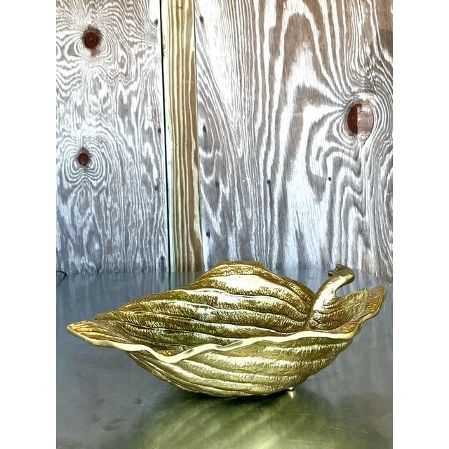 Vintage Boho Michael Aram Leaf Bowl - Top view