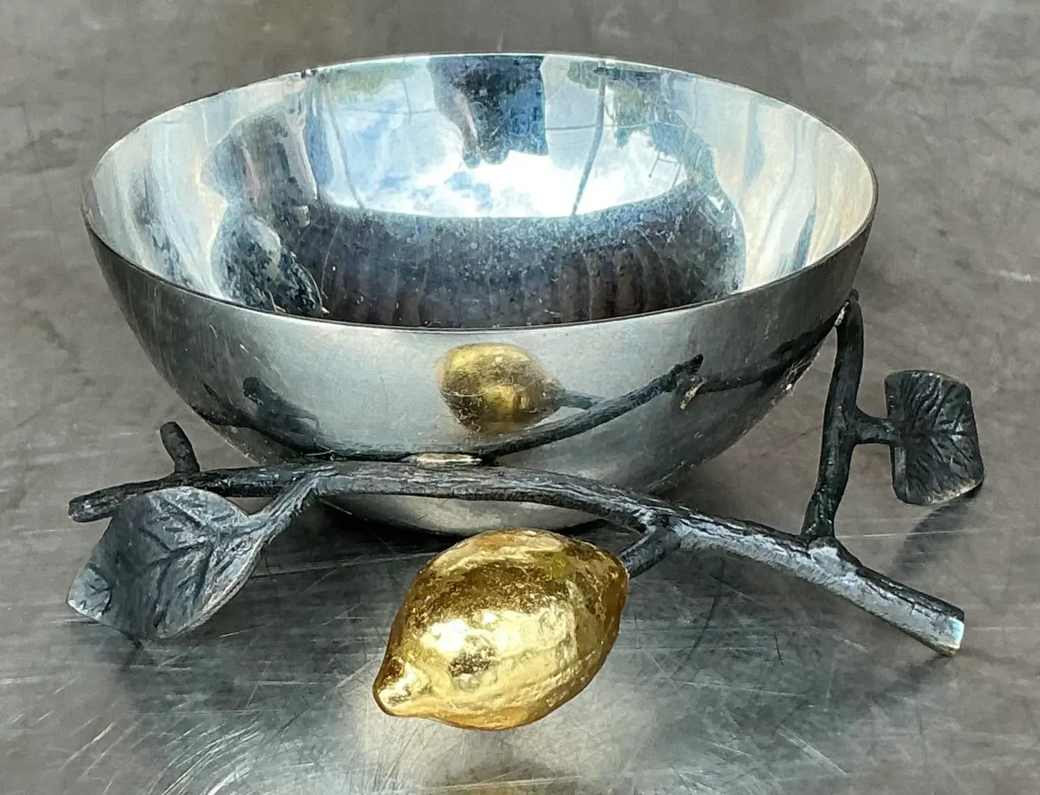 Vintage Boho Michael Aram Lemonwood Nut Bowl - Top view