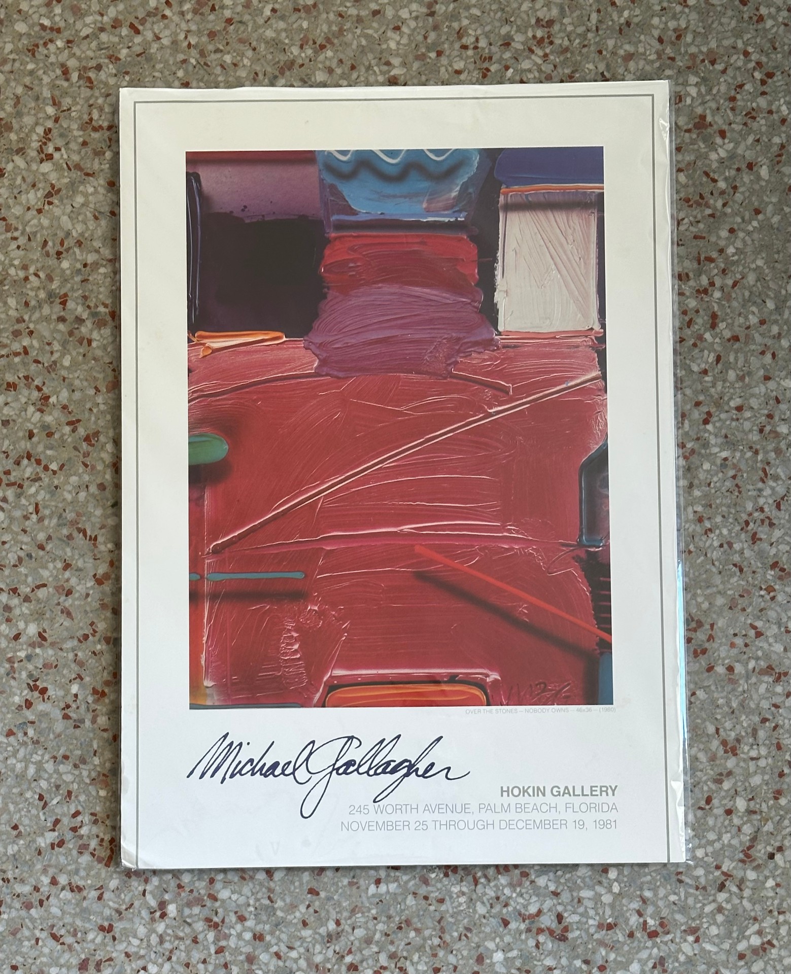 Vintage Boho Michael Gallagher Ad Poster - Side view