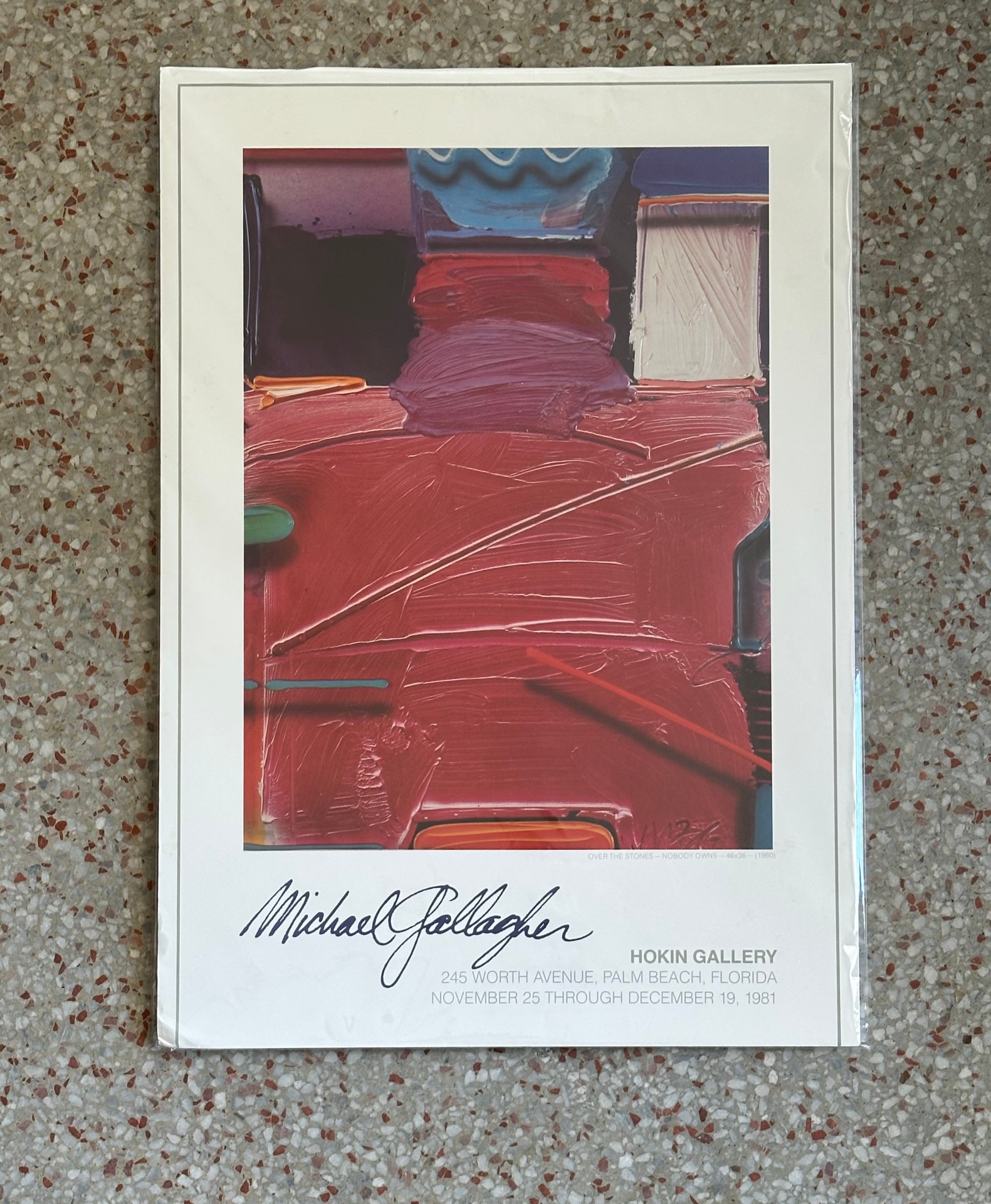 Vintage Boho Michael Gallagher Ad Poster - Back view