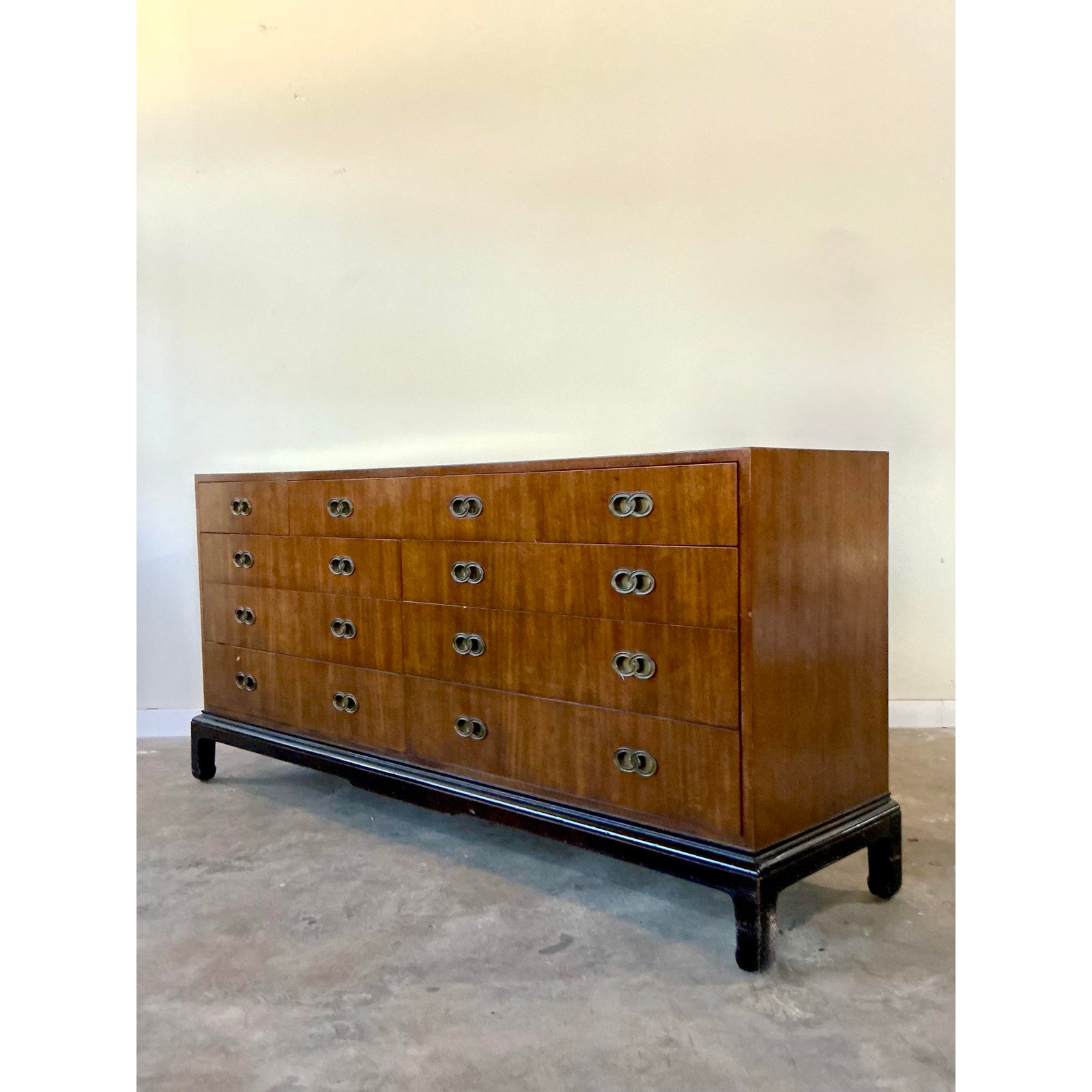 Vintage Boho Michael Taylor for Henredon Locked Rings Dresser - Detail view