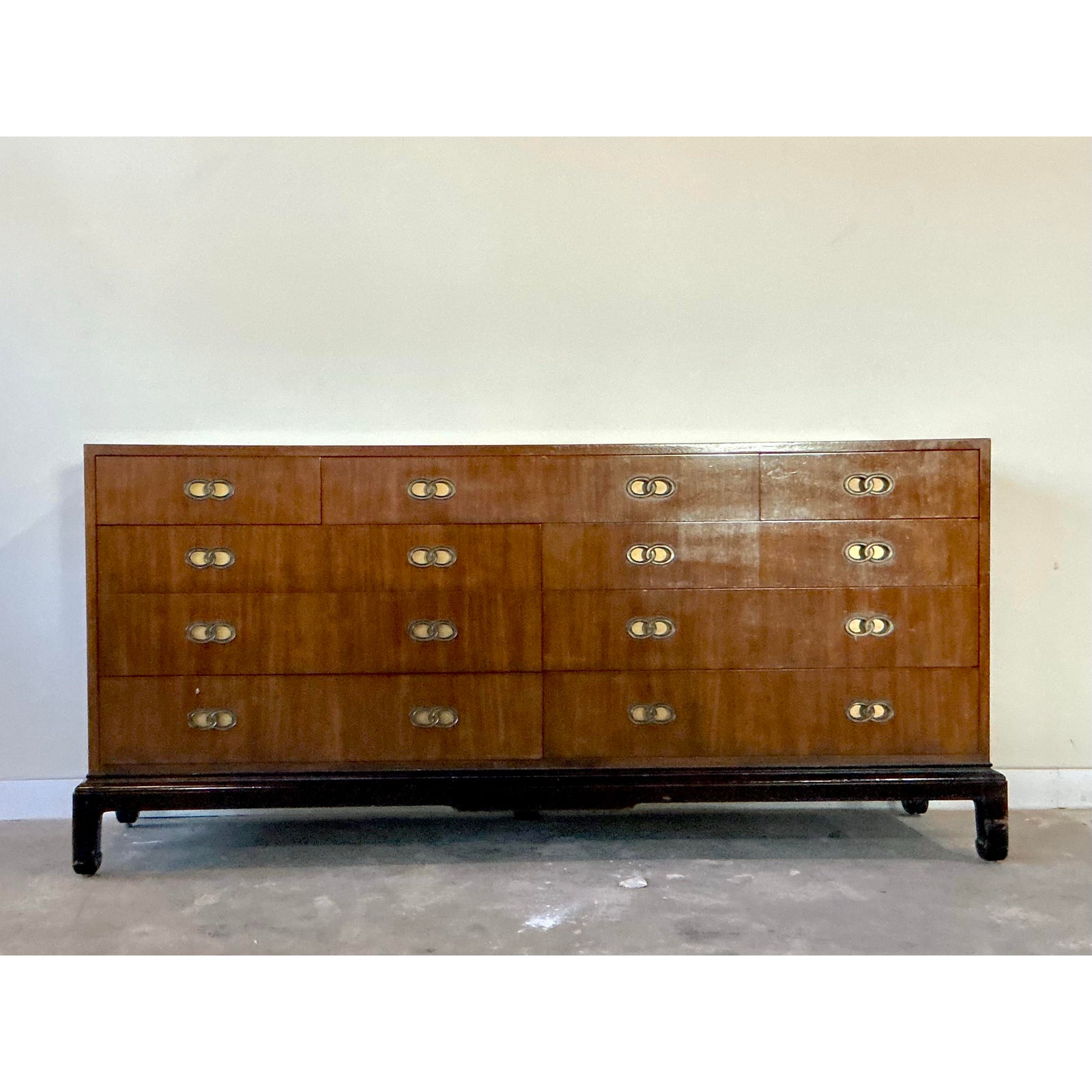 Vintage Boho Michael Taylor for Henredon Locked Rings Dresser - Back view