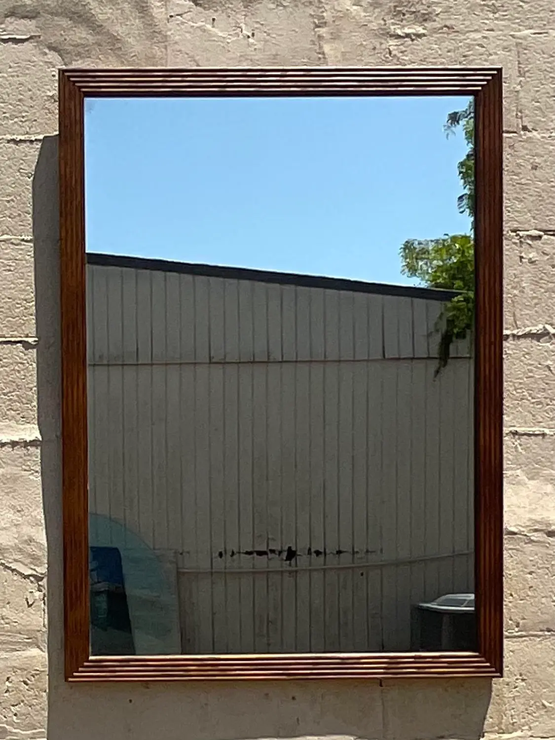 Vintage Boho Millwork Mirror - Back view
