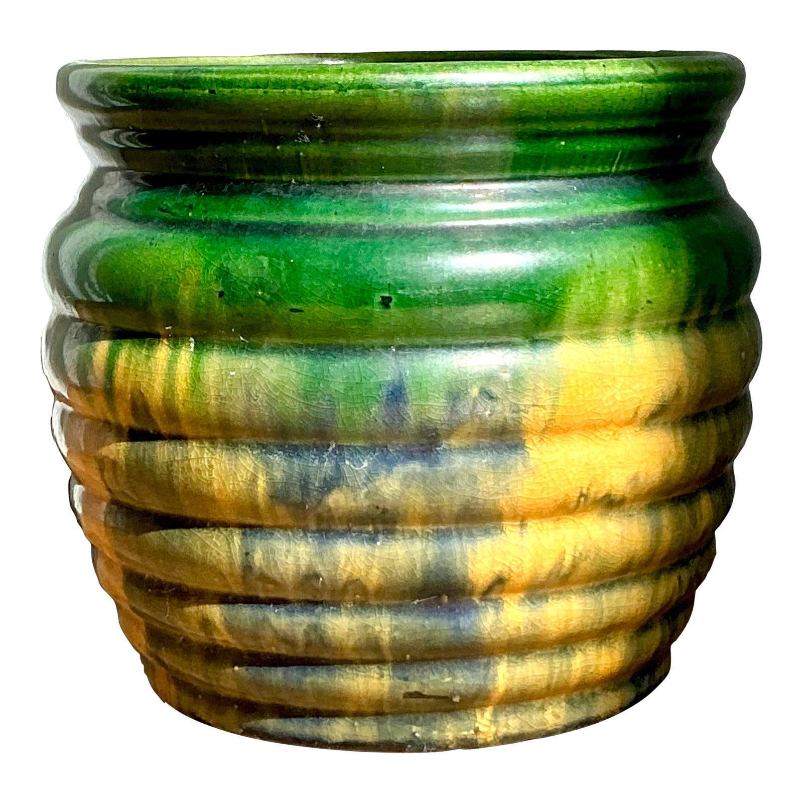 Vintage Boho Mixed Glaze Vase