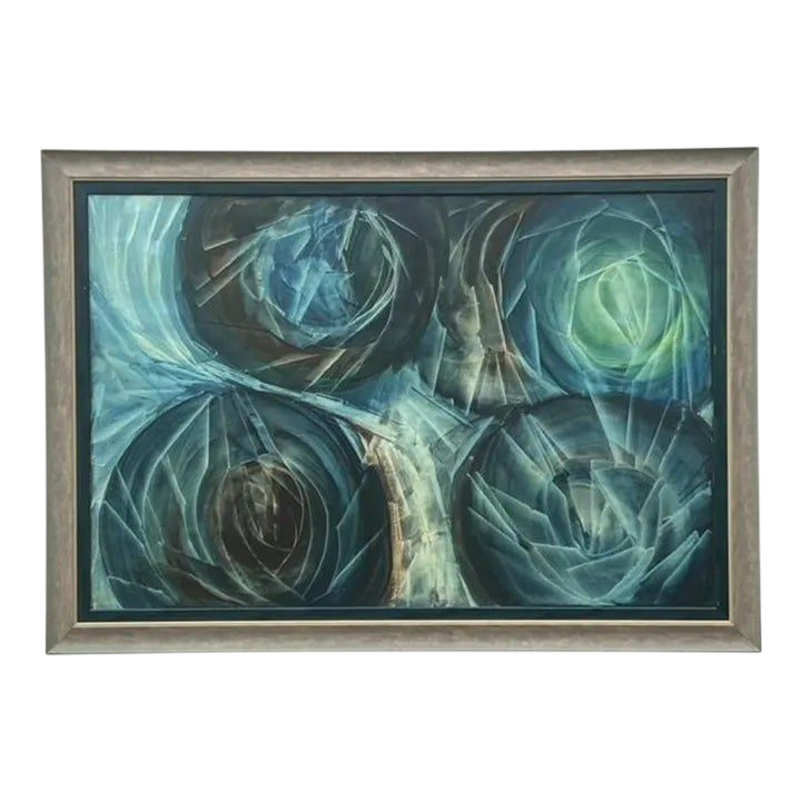 Vintage Boho Monumental Abstract Oil Painting on Canvas