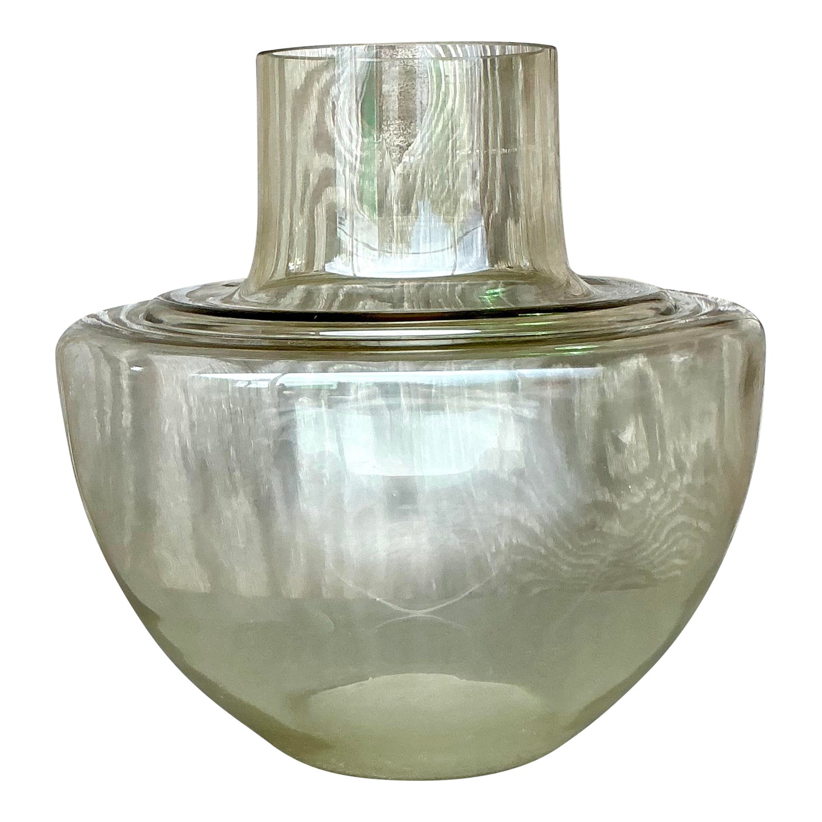 Vintage Boho Monumental Glass Vase - Detail view