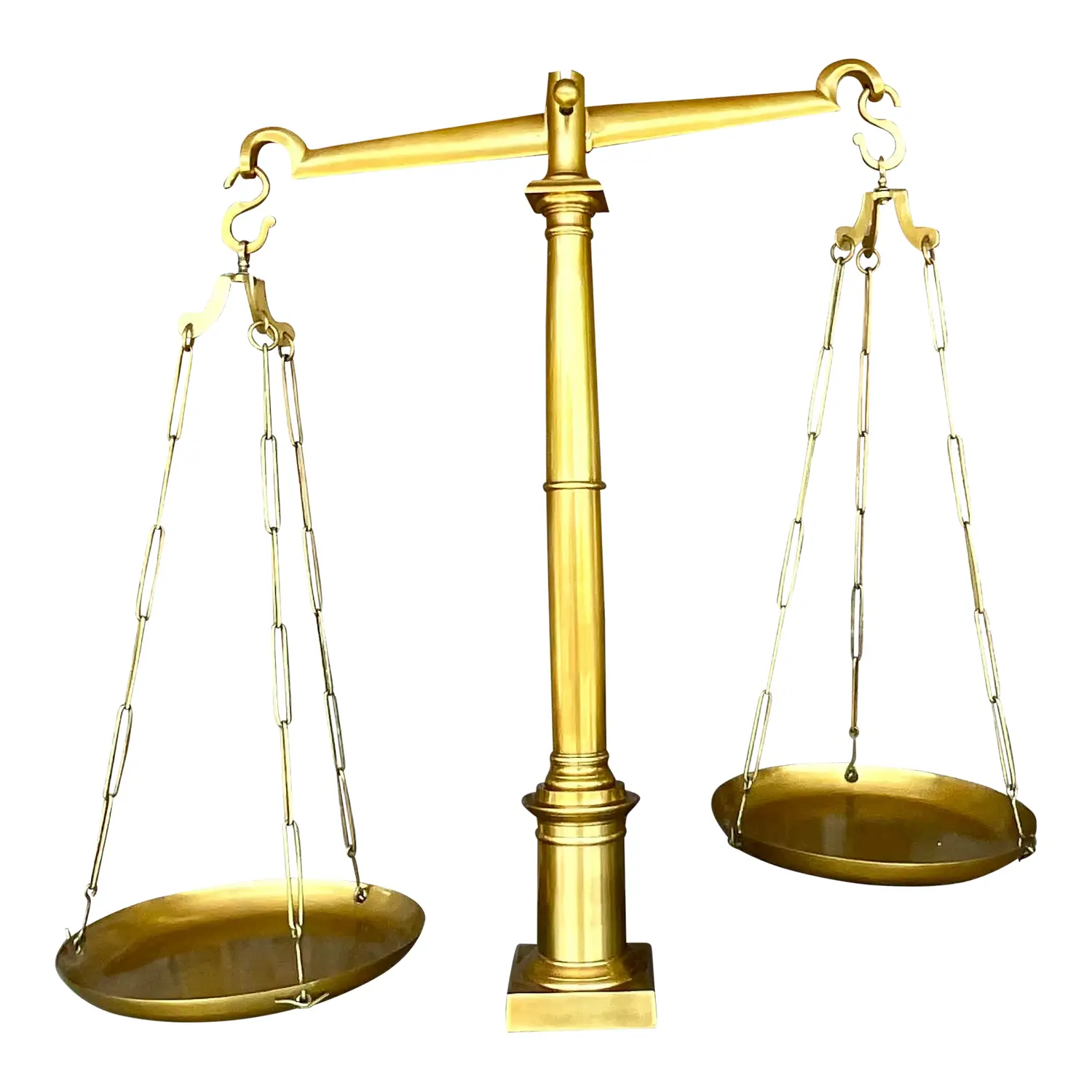 Vintage Boho Monumental Global Views Solid Brass Library Scales