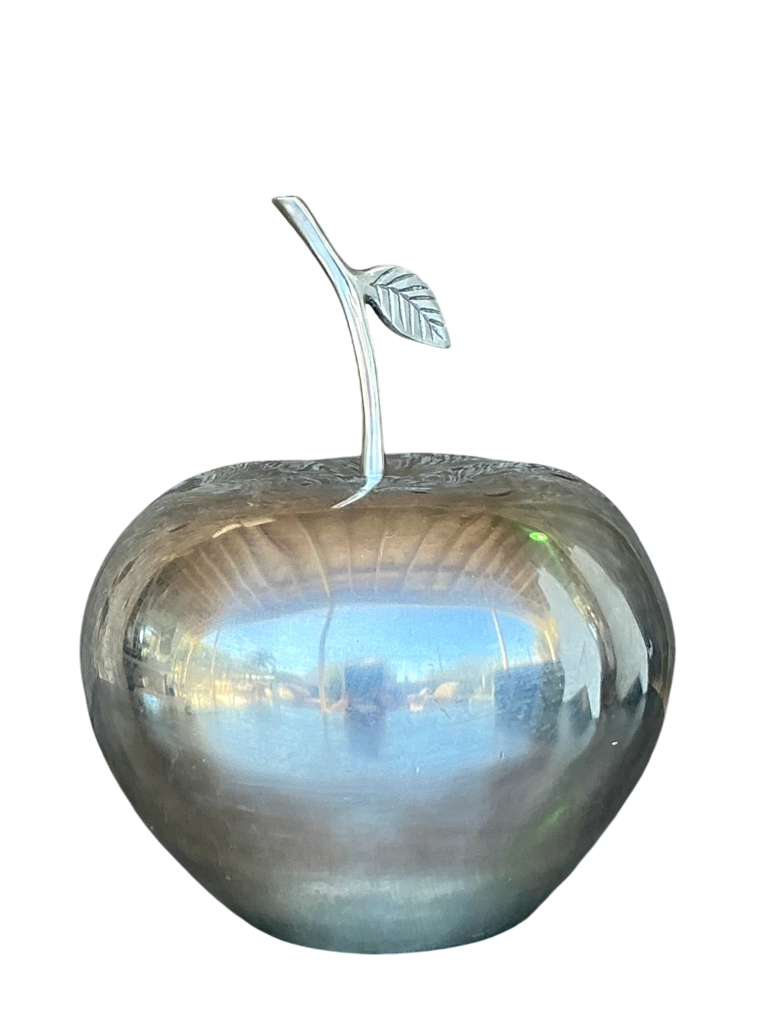 Vintage Boho Monumental Metal Apple  - Detail view